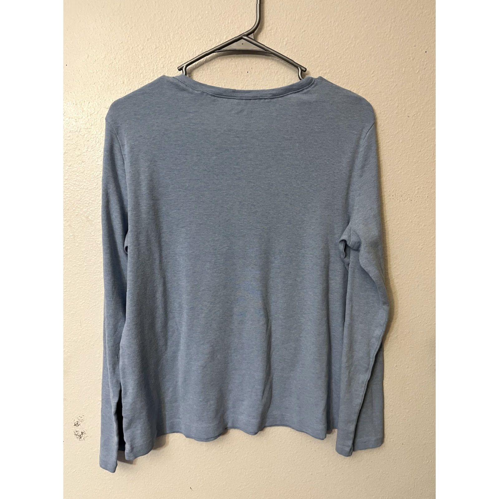 Croft & Barrow Croft & Barrow T-Shirt Blue Knit V-Neck Long Sleeve Size L Womens Classic Casual Shirt Size L / US 10 / IT 46 - 3 Thumbnail