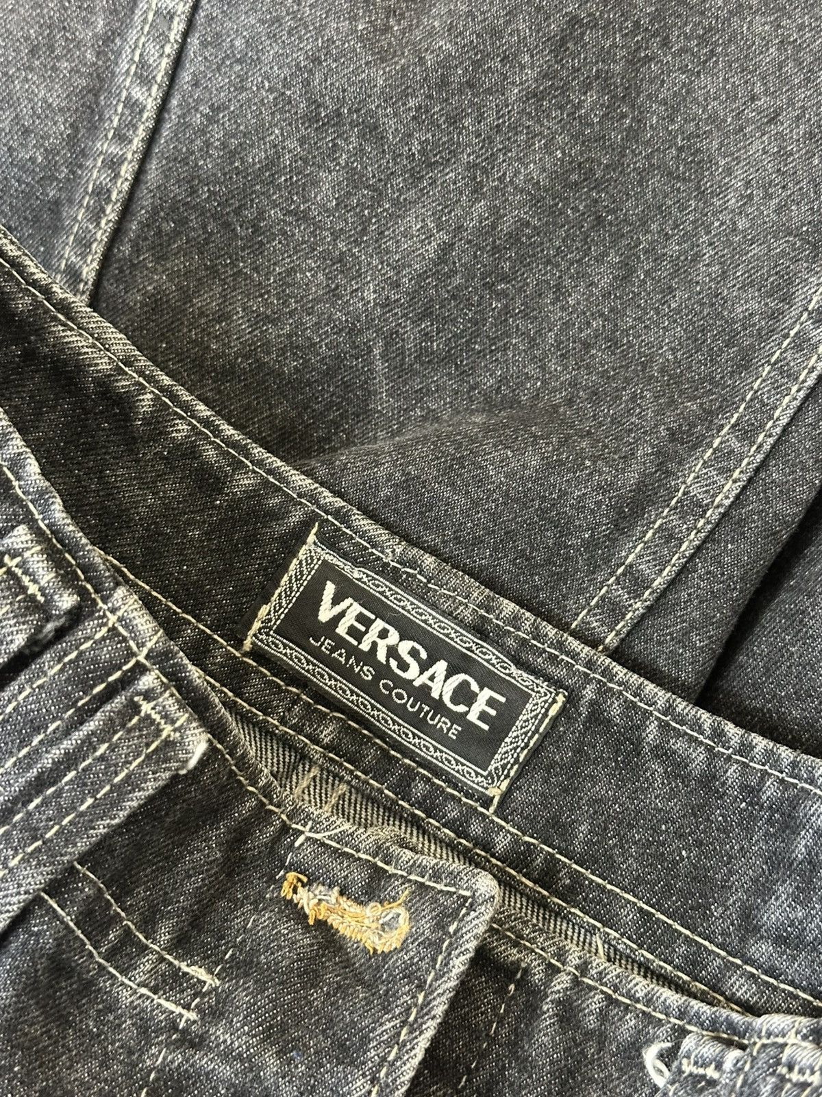 Versace Jeans Couture 🔥 Versace Jeans Couture RARE Maxi Denim Skirt Heavy Cotton Size 33" - 3 Thumbnail