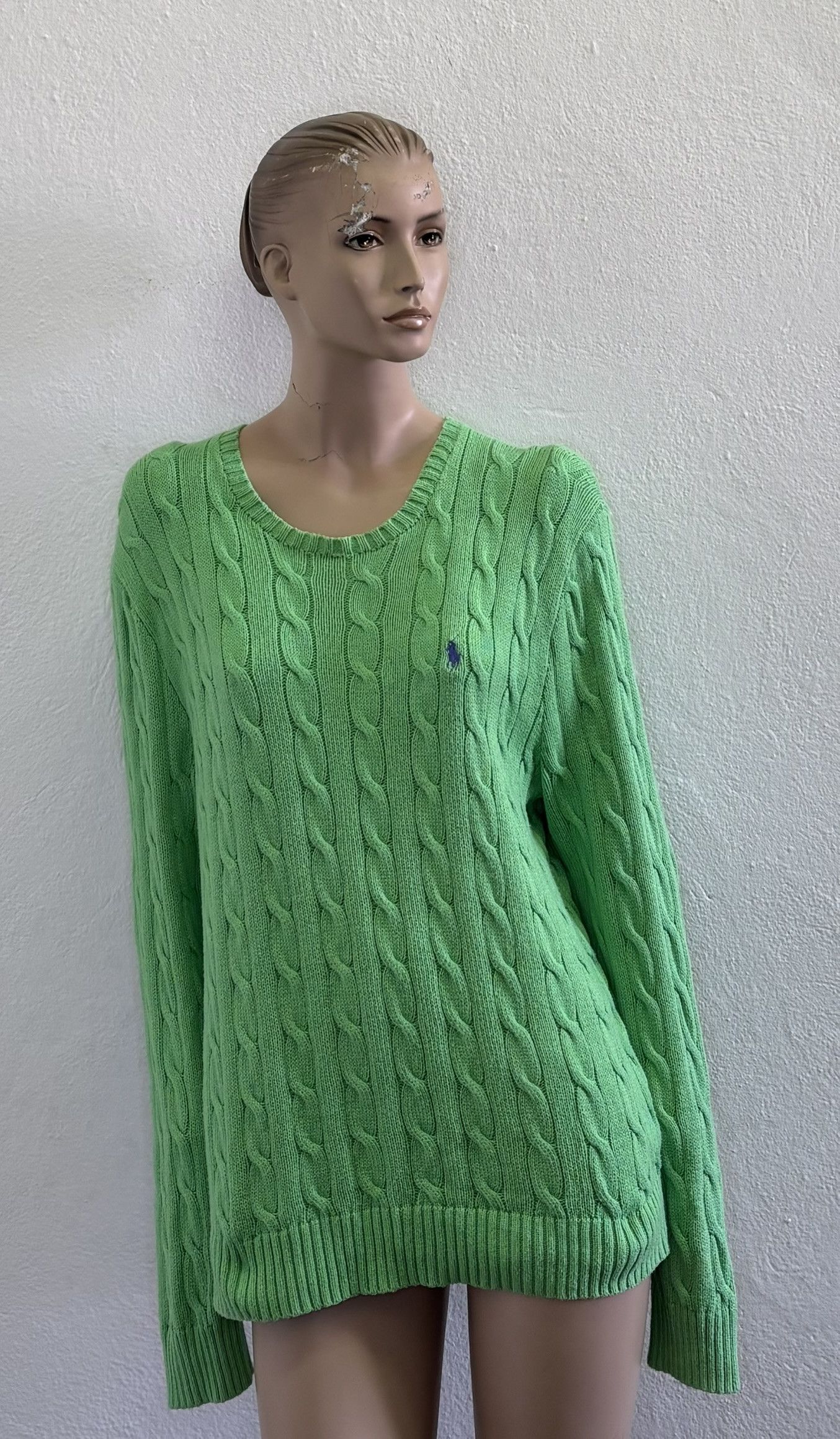 Polo Ralph Lauren Polo Ralph Lauren Cable Knit Green Sweater Large Size L / US 10 / IT 46 - 1 Thumbnail