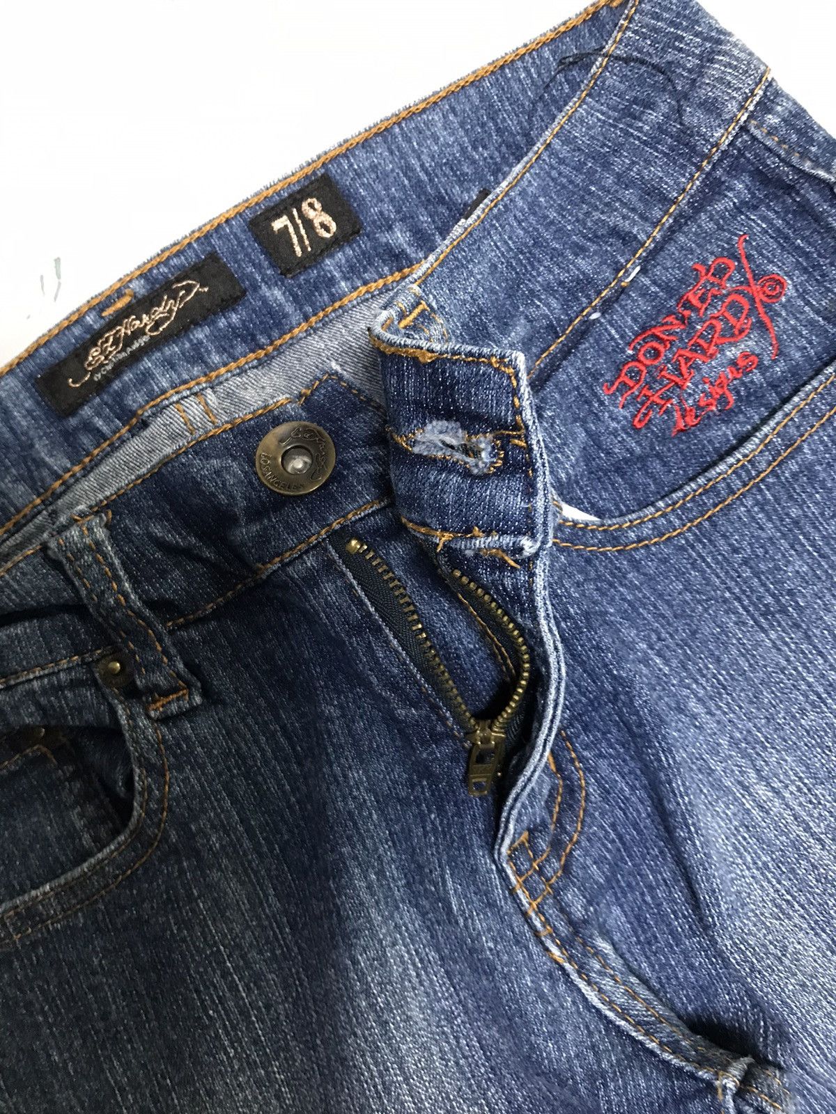 Ed Hardy Vintage Ed hardy embroidered denim Size 28" / US 6 / IT 42 - 6 Thumbnail