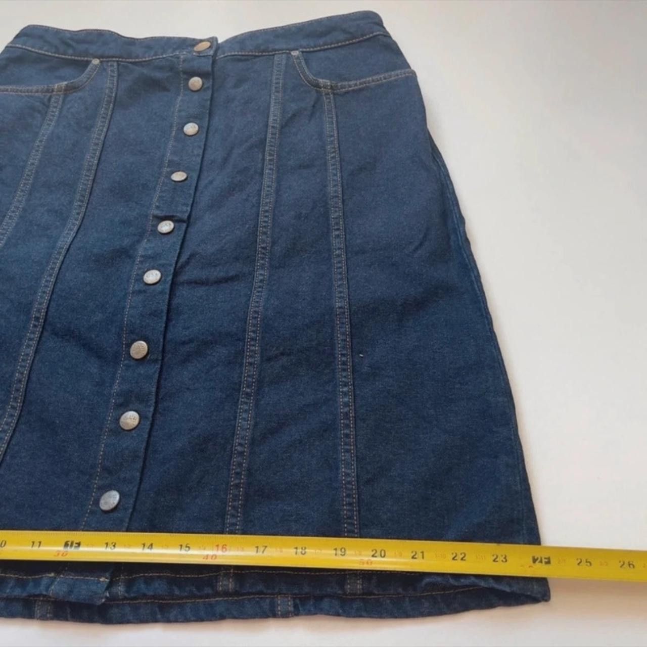 Lee Lee 70s Button Up Denim Skirt Size W32 Navy vintage style Size 32" / US 10 / IT 46 - 7 Thumbnail