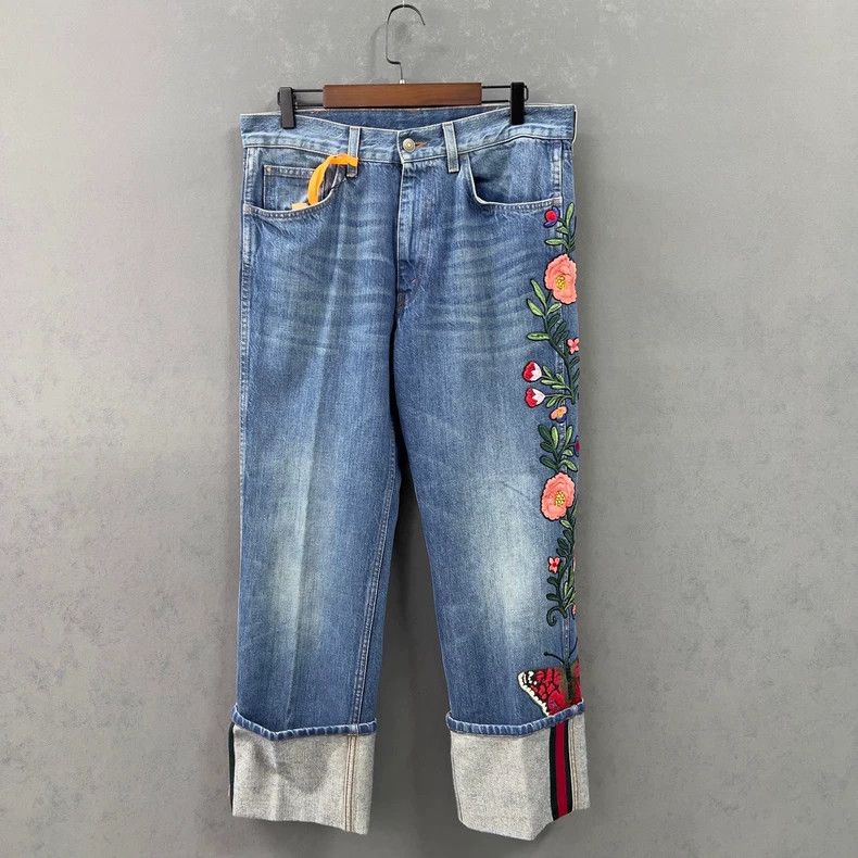 Gucci Gucci Floral embroidered fisherman's trousers Size US 32 / EU 48 - 1 Thumbnail