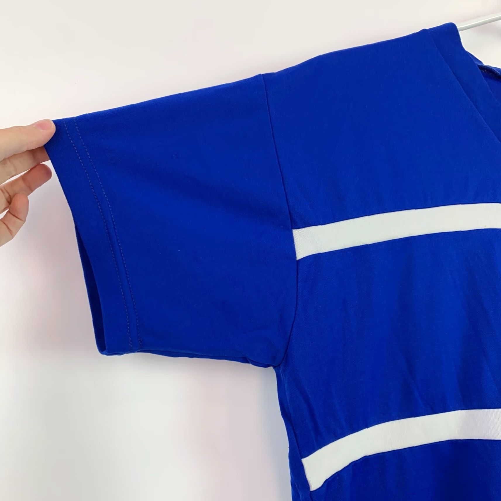 Russell Athletic VINTAGE Russell Athletic Jersey Shirt Unisex XL 70s 80s Blue Adult Large V-Neck Racing Jack Size US L / EU 52-54 / 3 - 2 Thumbnail