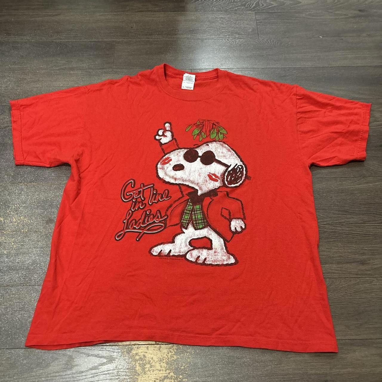 Peanuts vintage snoopy get in line ladies Christmas t shirt 00s XL Size US XL / EU 56 / 4 - 3 Thumbnail
