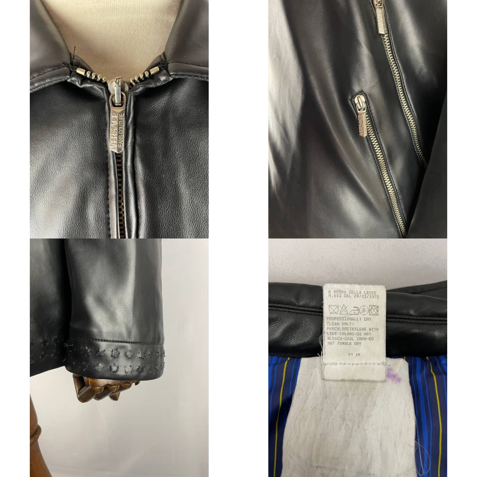 Versace Jeans Couture Versace Jeans Mens Bomber Jacket L Black Polyester Full Zip Jacket Coated PVC Lining Regular Fit Size US L / EU 52-54 / 3 - 8 Thumbnail