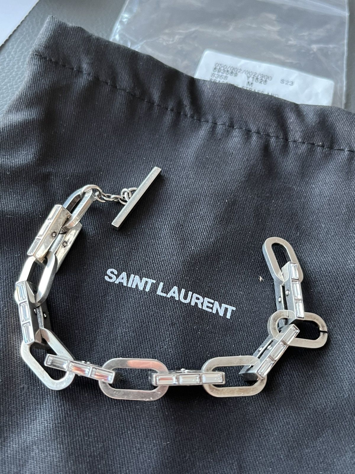 Saint Laurent Paris Saint Laurent Runway Brass Metal Distressed Punk Bracelet Size ONE SIZE - 5 Thumbnail