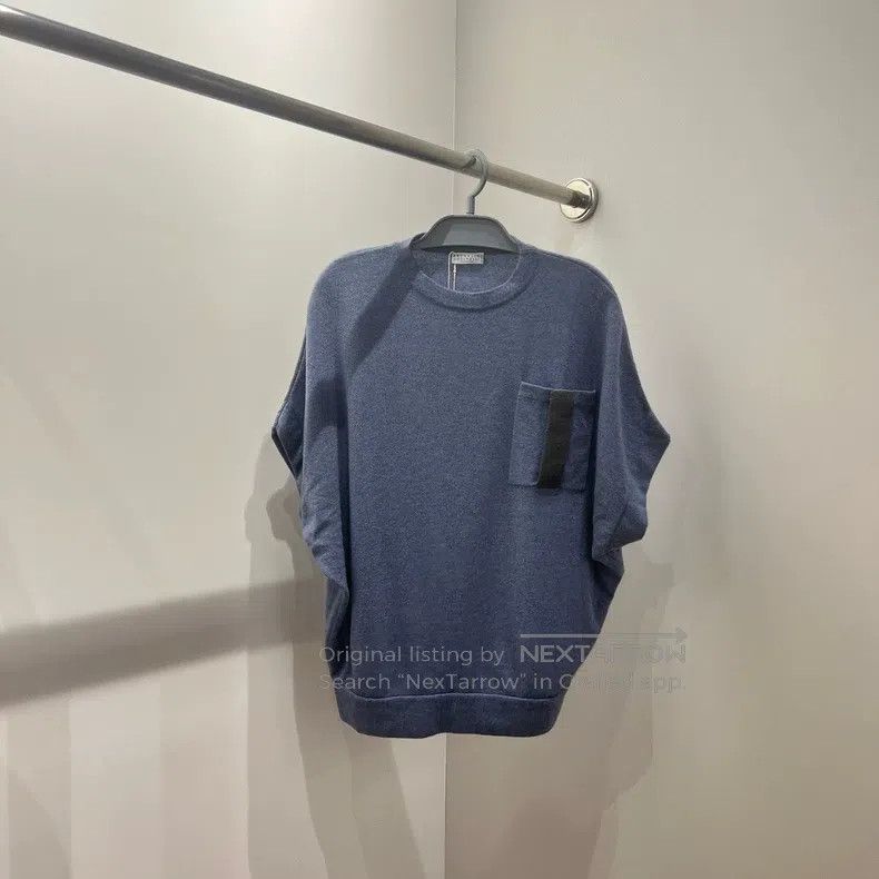 Brunello Cucinelli Brunello Cucinelli Solid-colored short-sleeved cashmere ba Size XS / US 0-2 / IT 36-38 - 1 Thumbnail