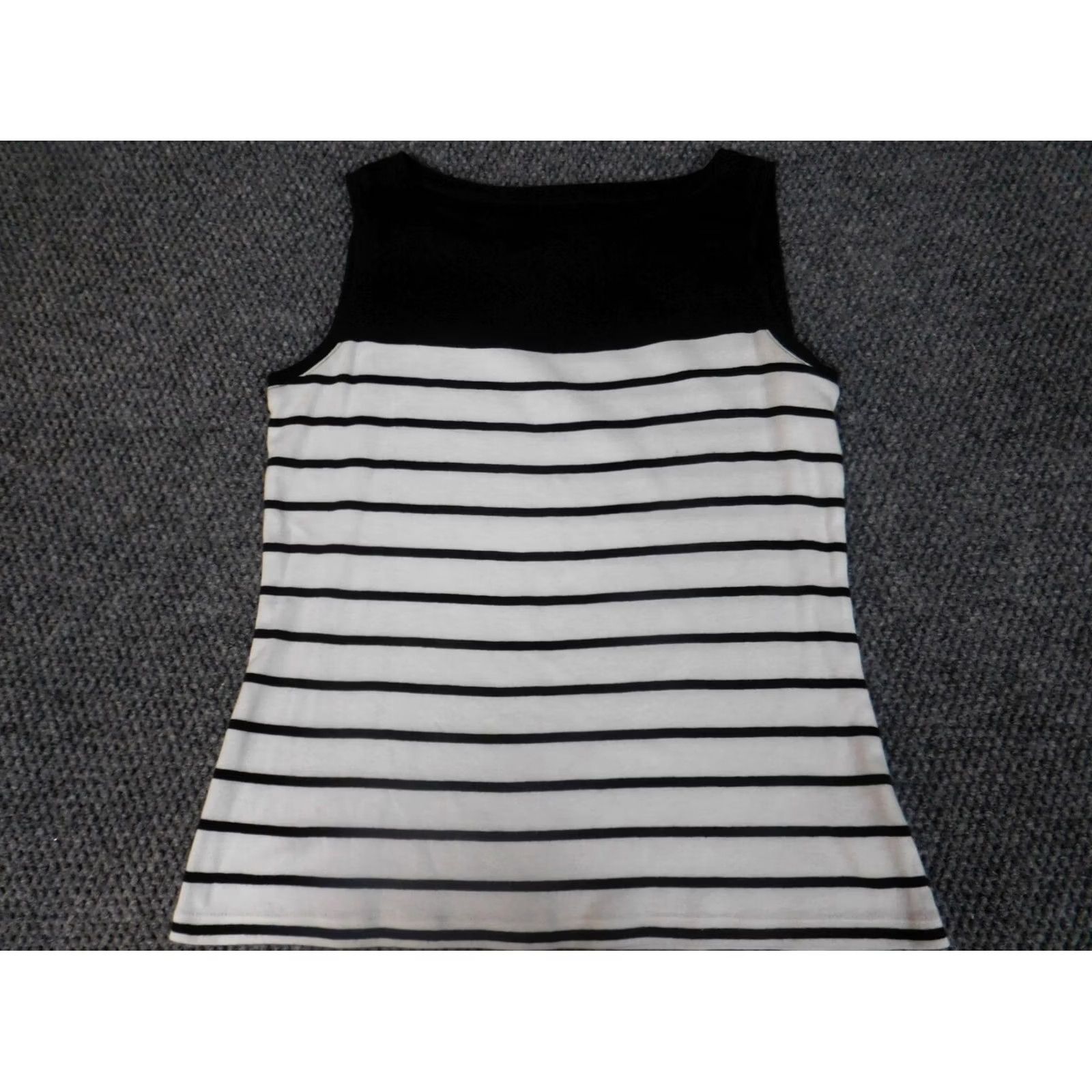 Talbots Talbots Blouse Shirt Women 0P Petite Sleeveless White Striped Crew Neck Cotton Rayon Casual Button Vintage No Size XS / US 0-2 / IT 36-38 - 2 Thumbnail