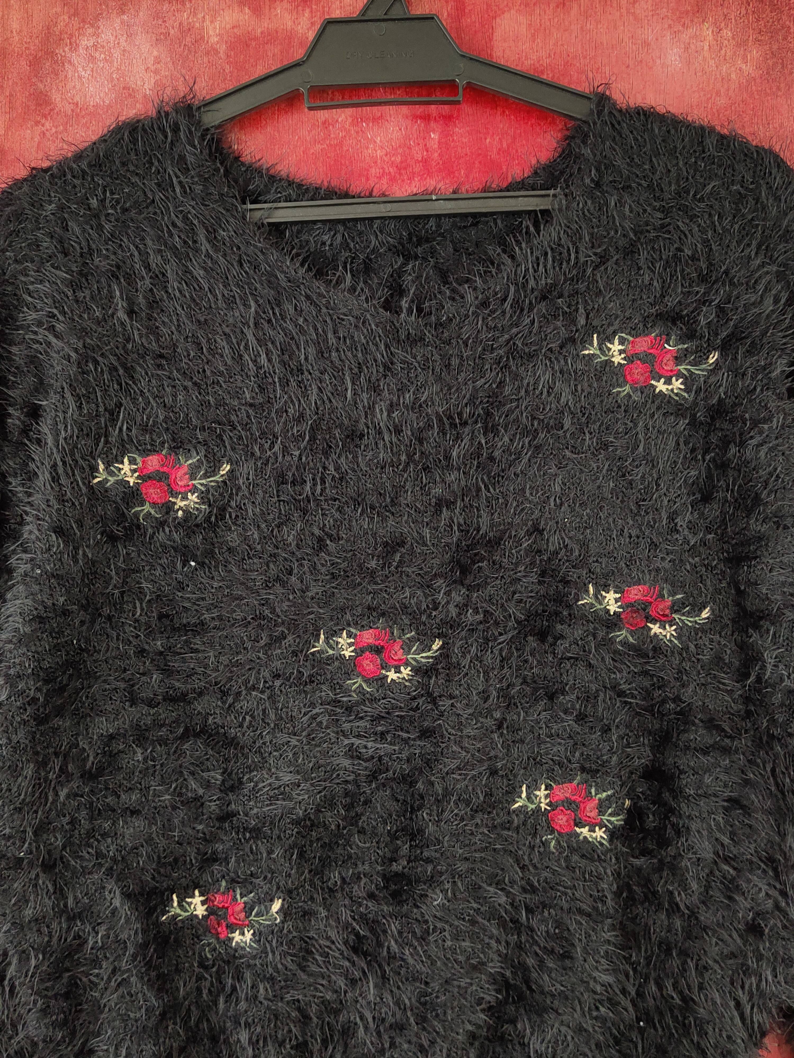 Homespun Knitwear × Japanese Brand × Vintage Earth Music & Ecology Black Fur Mohair Knitwear #S1886 Size S / US 4 / IT 40 - 2 Thumbnail