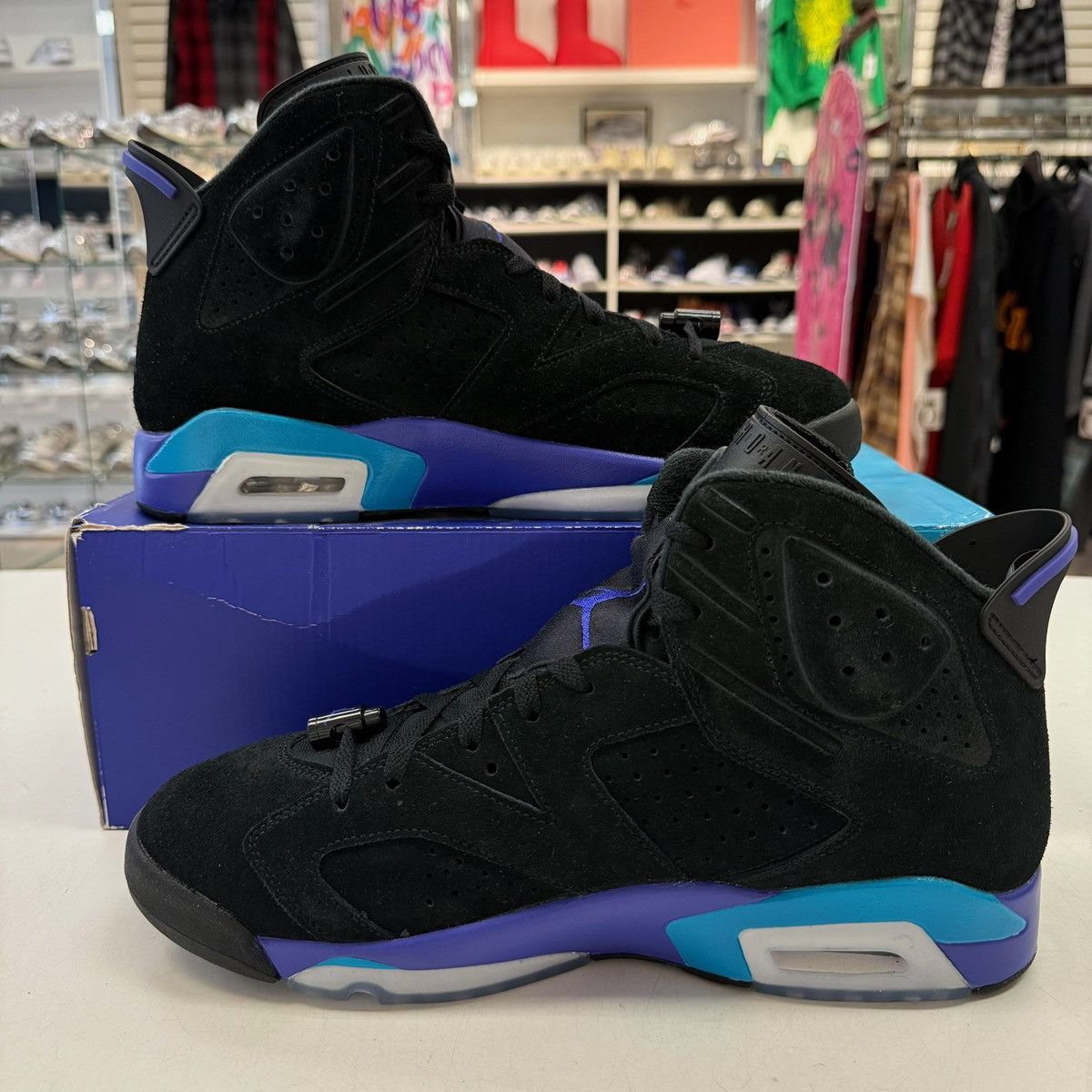 Jordan Brand Size 11.5 - Jordan 6 Retro Aqua Black Concord - CT8529-004 Size US 11.5 / EU 44-45 - 2 Thumbnail