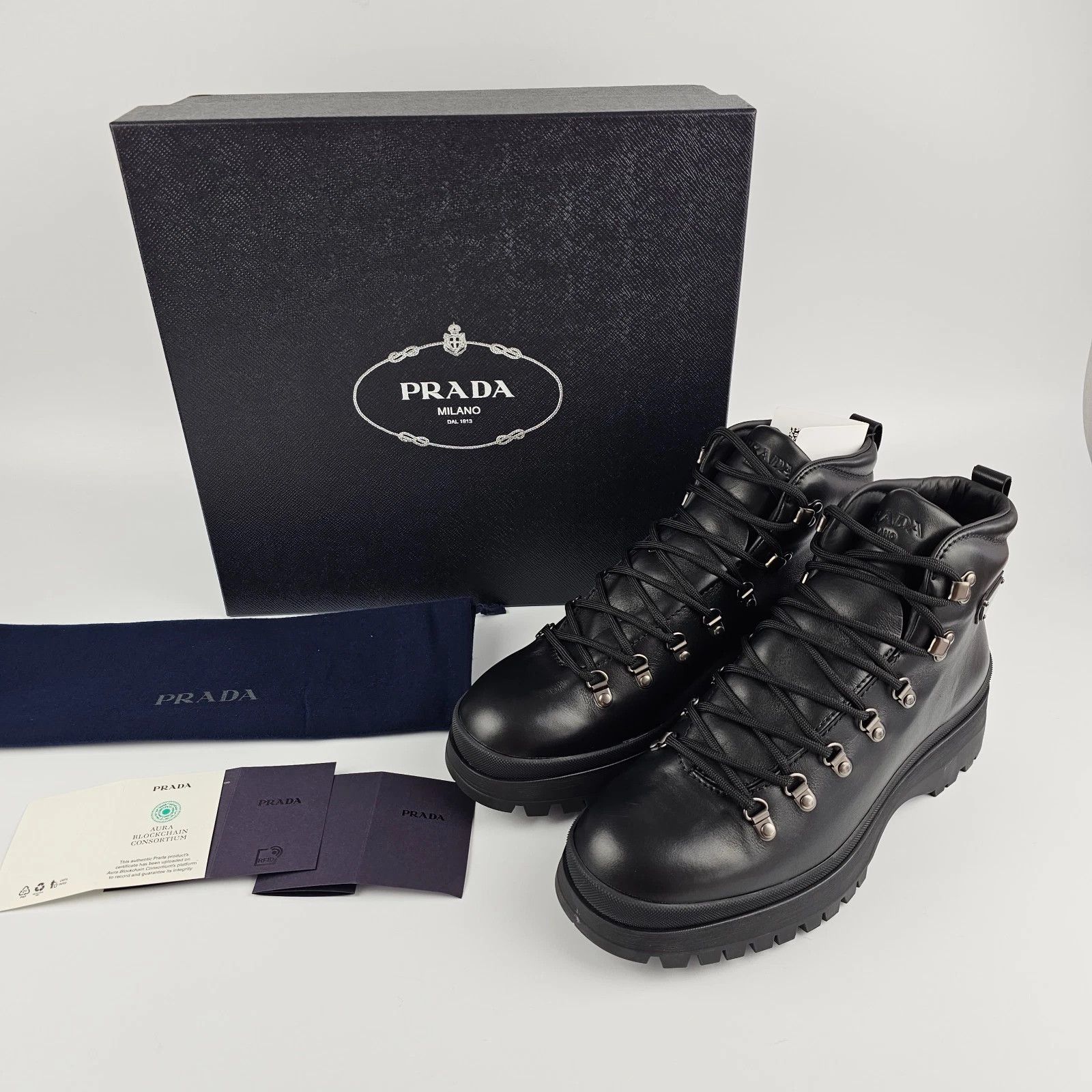 Prada PRADA Brixxen Black Leather Boots New & Authentic Size US 5.5 / EU 38 - 4 Thumbnail