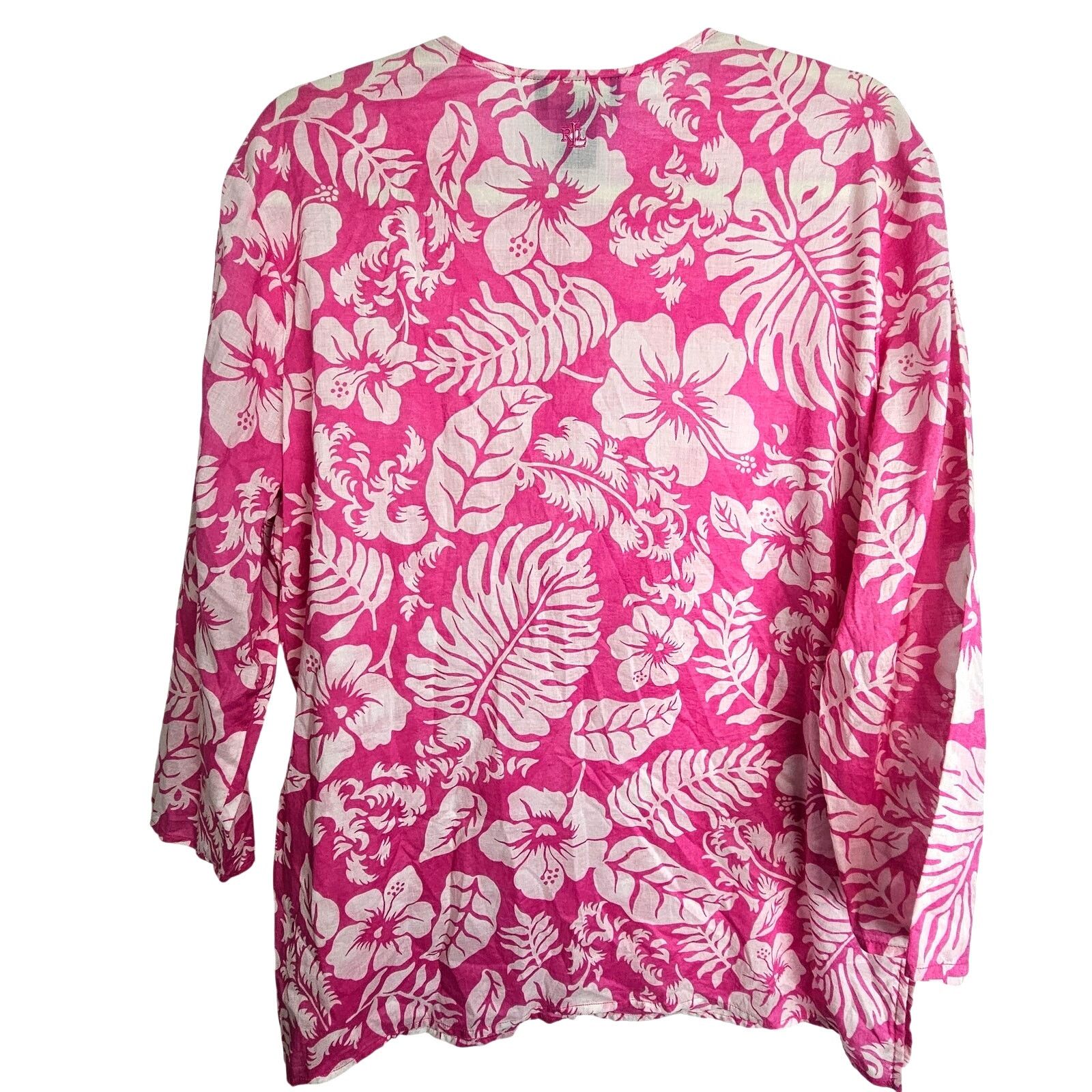 Lauren Ralph Lauren Lauren Ralph Lauren Womens Floral Tunic Sz L Coastal Resort Size L / US 10 / IT 46 - 8 Thumbnail