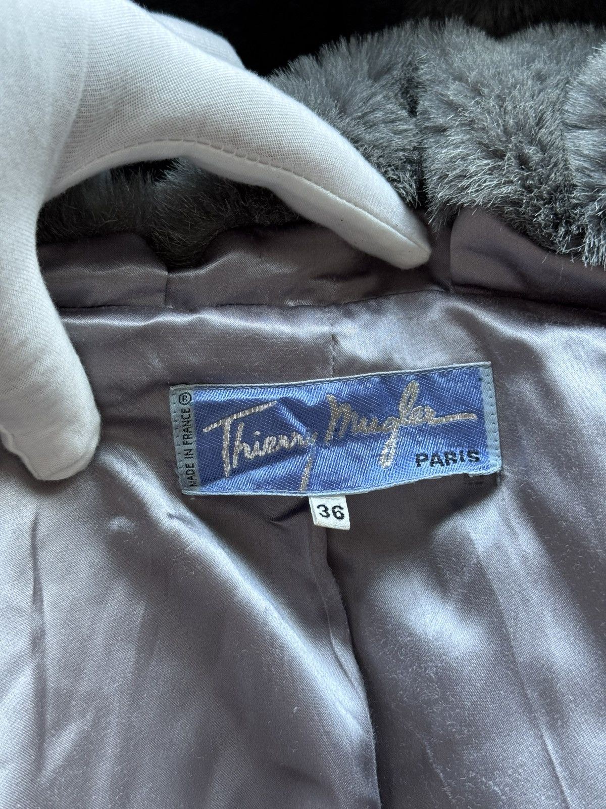 Rare Vintage Thierry Mugler Faux Fur swing coat 36
