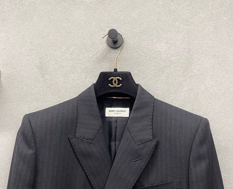 Saint Laurent Paris Saint Laurent ParisStriped double-breasted black jacket 25 Size XS / US 0-2 / IT 36-38 - 3 Thumbnail