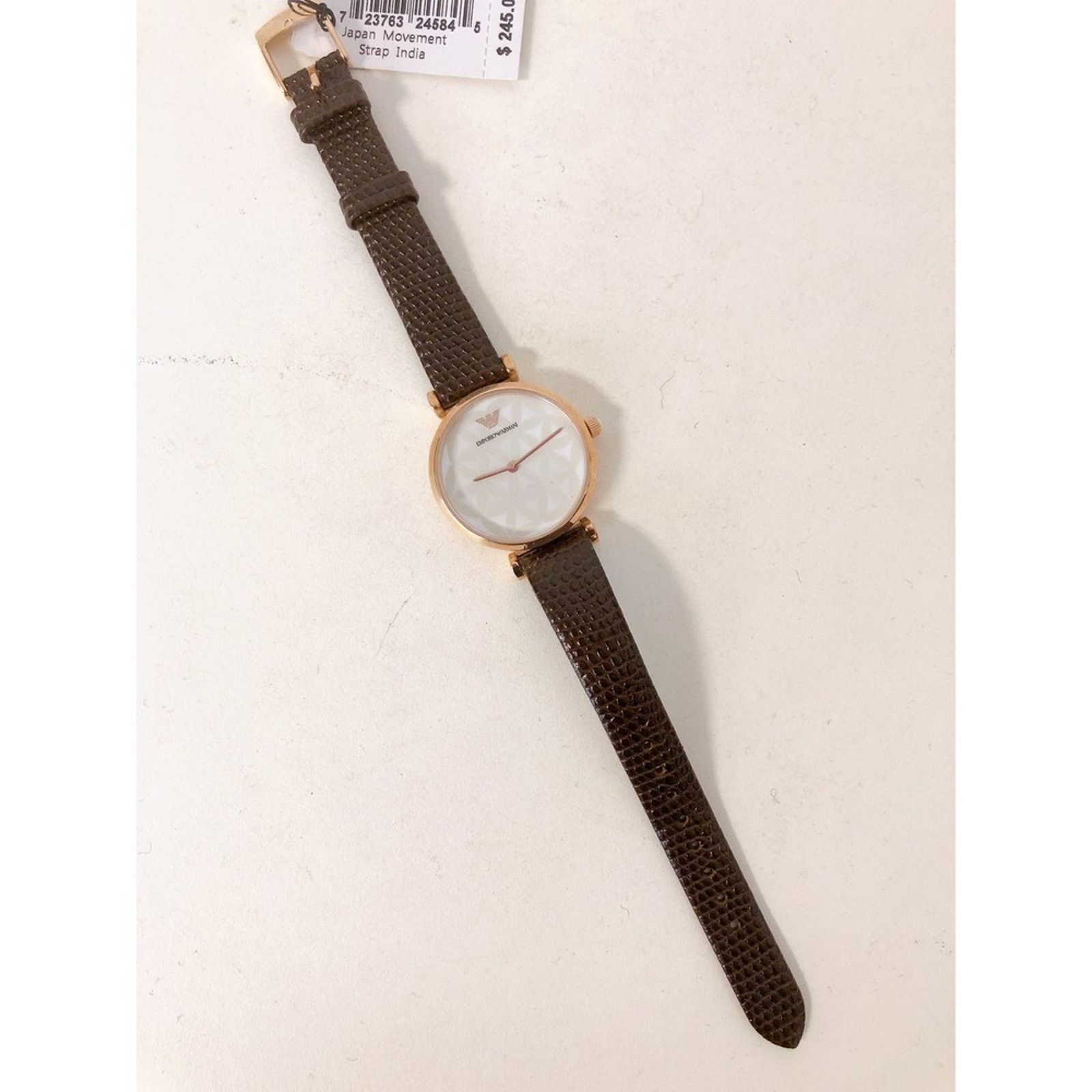 Emporio Armani Emporio Armani AR1990 Women's Two-Hand Brown Leather Watch Size ONE SIZE - 2 Thumbnail
