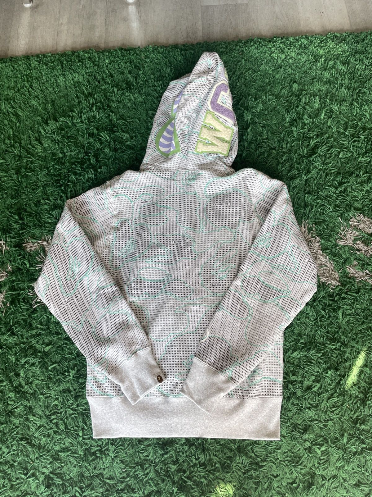 Bape Bape Text Code Camo Shark Full Zip Hoodie Grey M Size US M / EU 48-50 / 2 - 2 Thumbnail