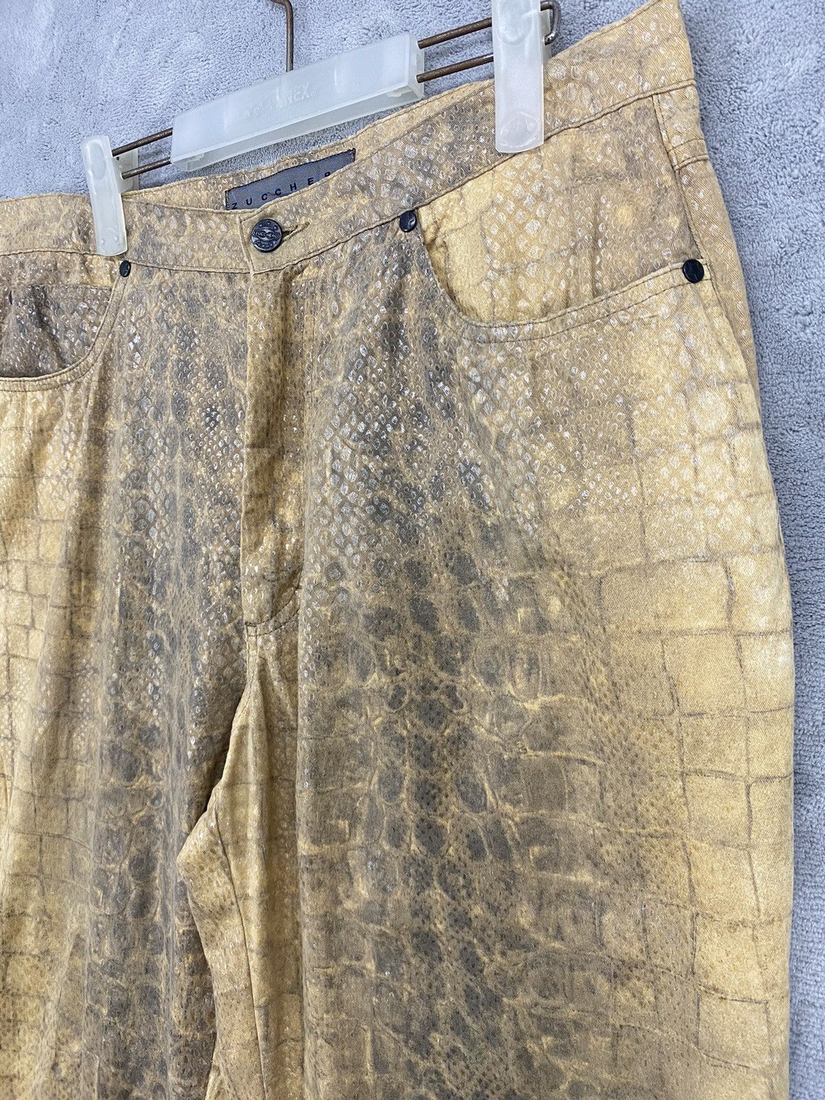 Vintage Y2K VINTAGE FEATHER CROCODILE PANTS PRINT MADE IN ITALY Size US 34 / EU 50 - 3 Thumbnail