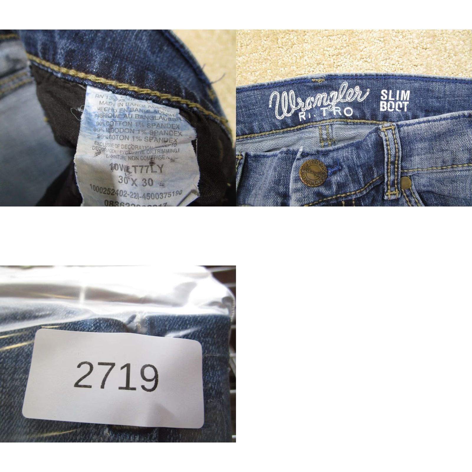 Wrangler Wrangler Retro Jeans Men 30x30 Slim Bootcut Blue Denim Size US 30 / EU 46 - 8 Thumbnail
