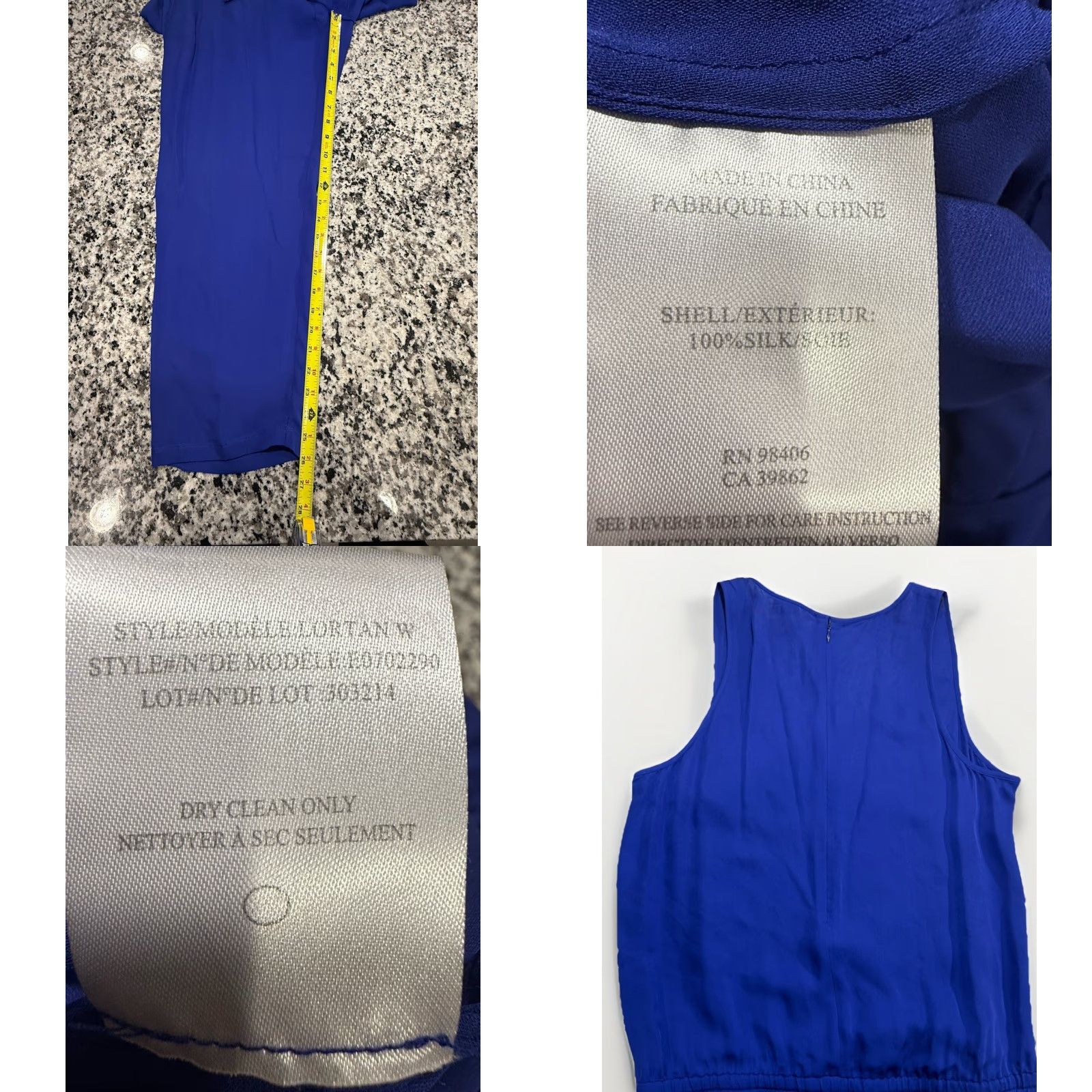Theory THEORY Silk Jumpsuit Size M Blue Sleeveless Casual Party One-Piece Womens Size 32" / US 10 / IT 46 - 8 Thumbnail