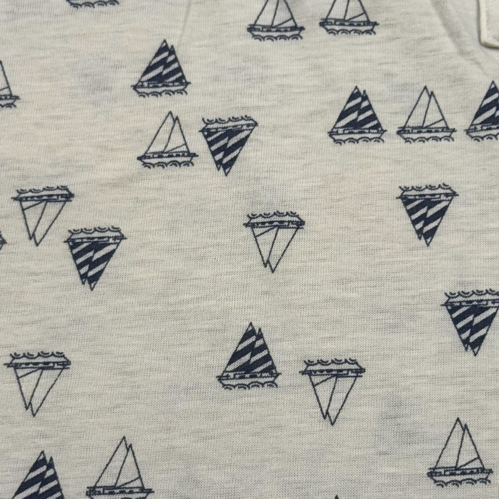 Jantzen VINTAGE Jantzen Polo Shirt Mens Medium White Sailboat Print Nautical Beachwear 70s Mens Size US M / EU 48-50 / 2 - 2 Thumbnail
