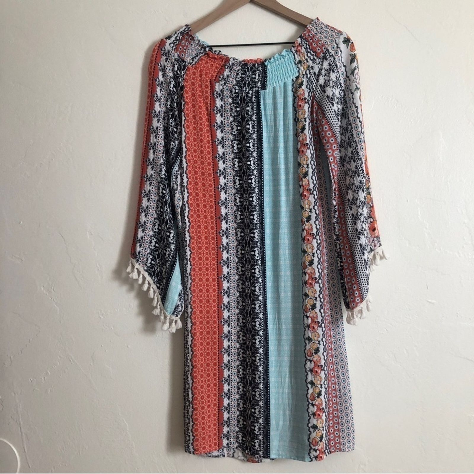 Other Military Hippie Mutlicolor Pattern Striped Beach Midi Dress Size S / US 4 / IT 40 - 6 Thumbnail