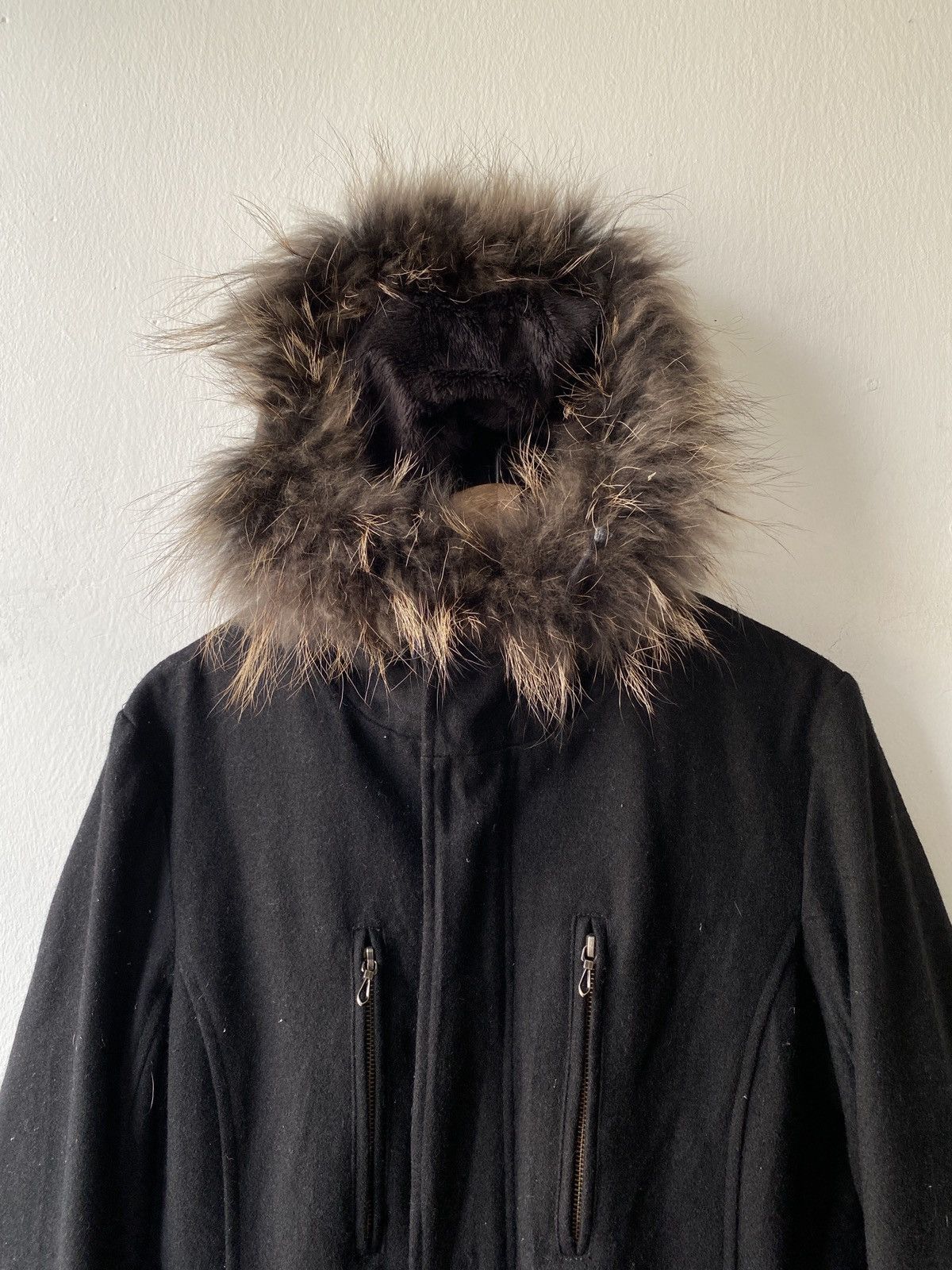 GOSTAR DE FUGA 2000s - Gostar De Fuga Wool Racoon Fur Fish Tail Jacket Size US M / EU 48-50 / 2 - 6 Thumbnail
