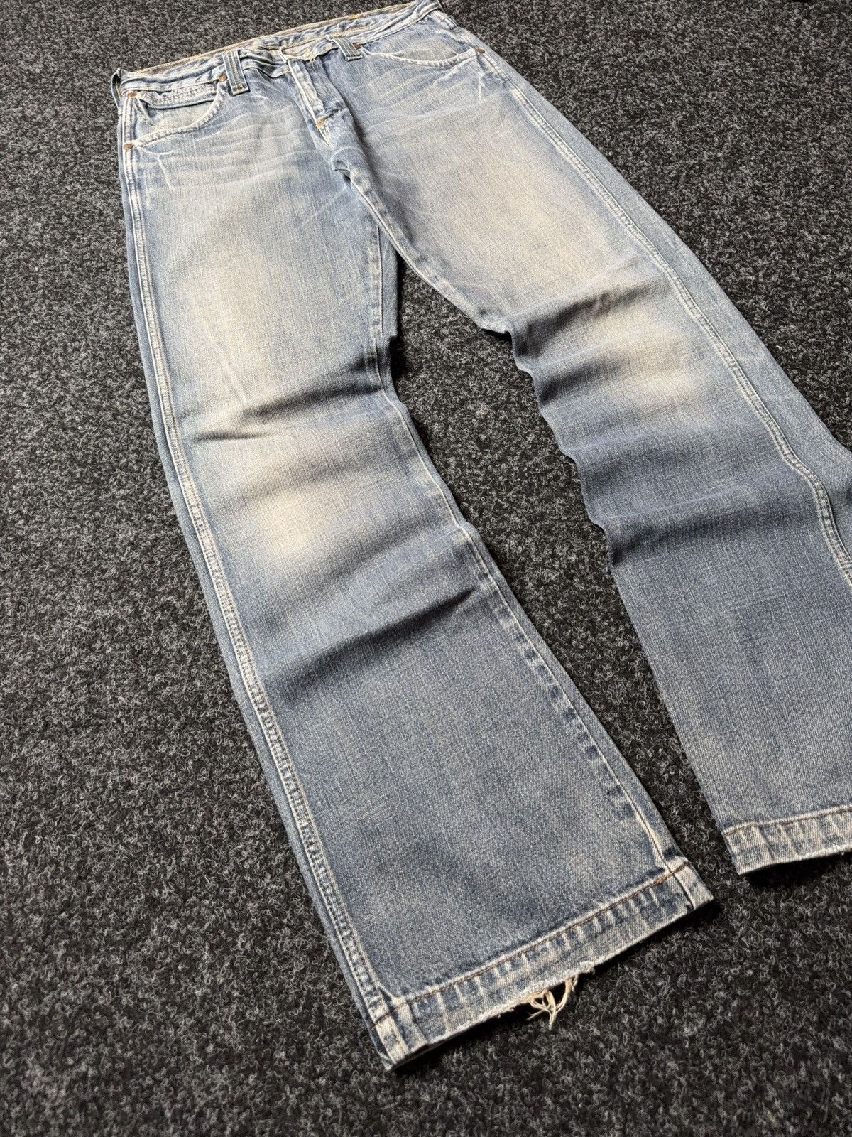 Wrangler Archive 90s Wrangler DAYTON Distressed Faded Bootcut Jeans Size US 32 / EU 48 - 3 Thumbnail