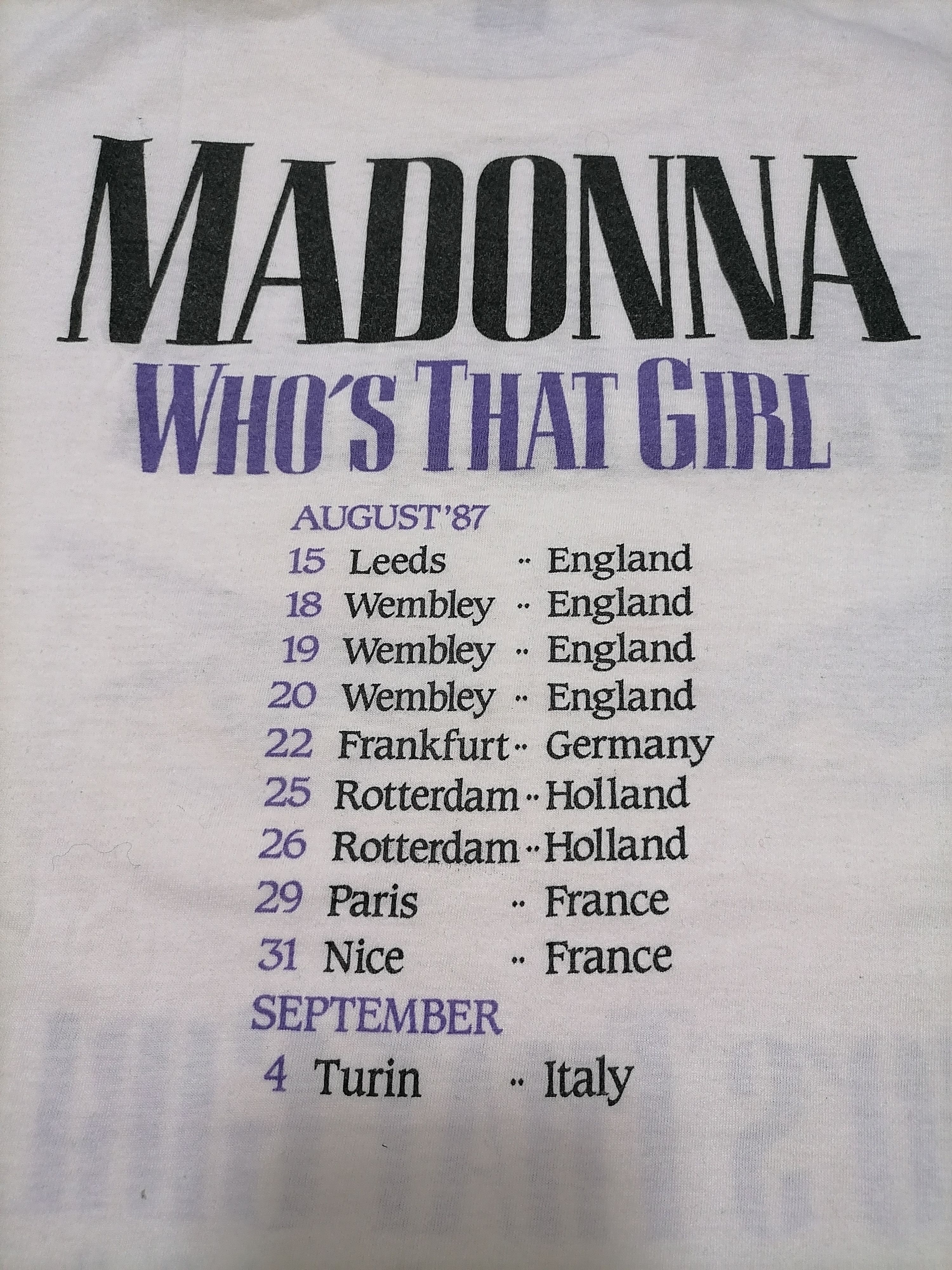 Band Tees Rare Vintage Tee MADONNA , Who's that Girl 1987 Size L / US 10 / IT 46 - 6 Thumbnail