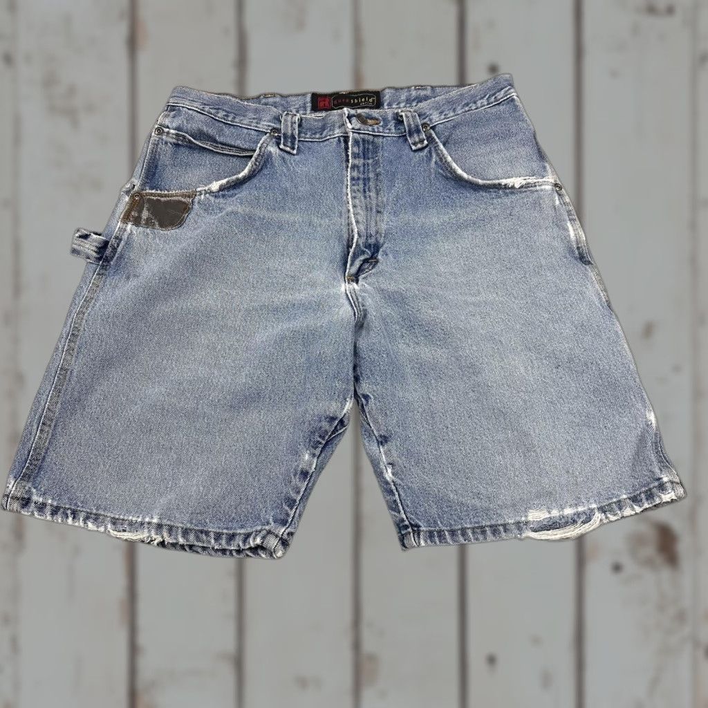 Wrangler Wrangler Shorts Mens 34 Blue Denim Carpenter DuraShield Work Utility 3W320AI Cargo Casual 34 Inseam 11in Mens Denim Cotton Solid Size US 34 / EU 50 - 1 Thumbnail