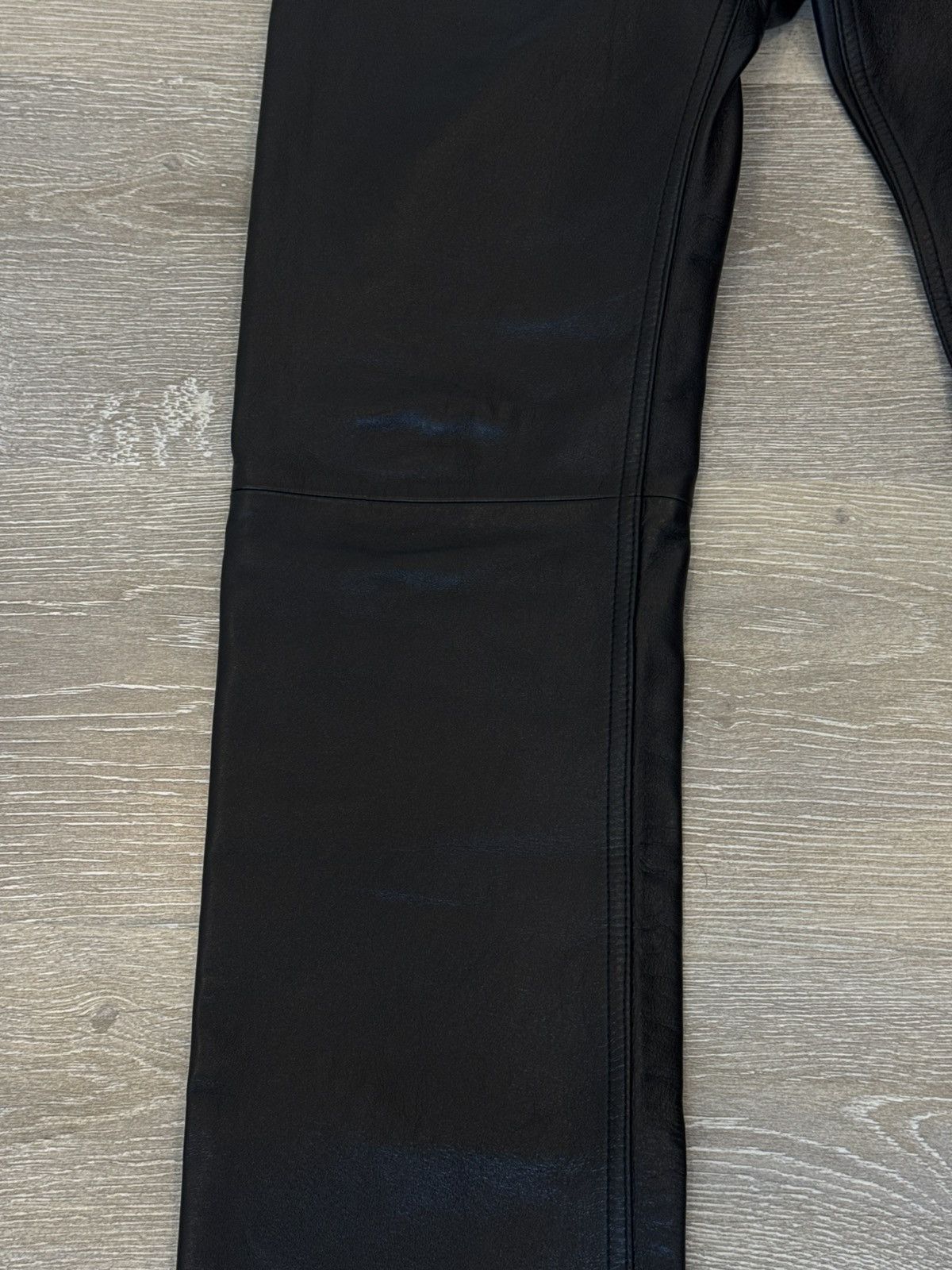 Celine Celine Black Lamb Leather Lou Straight Leg Pants Size US 29 - 7 Thumbnail