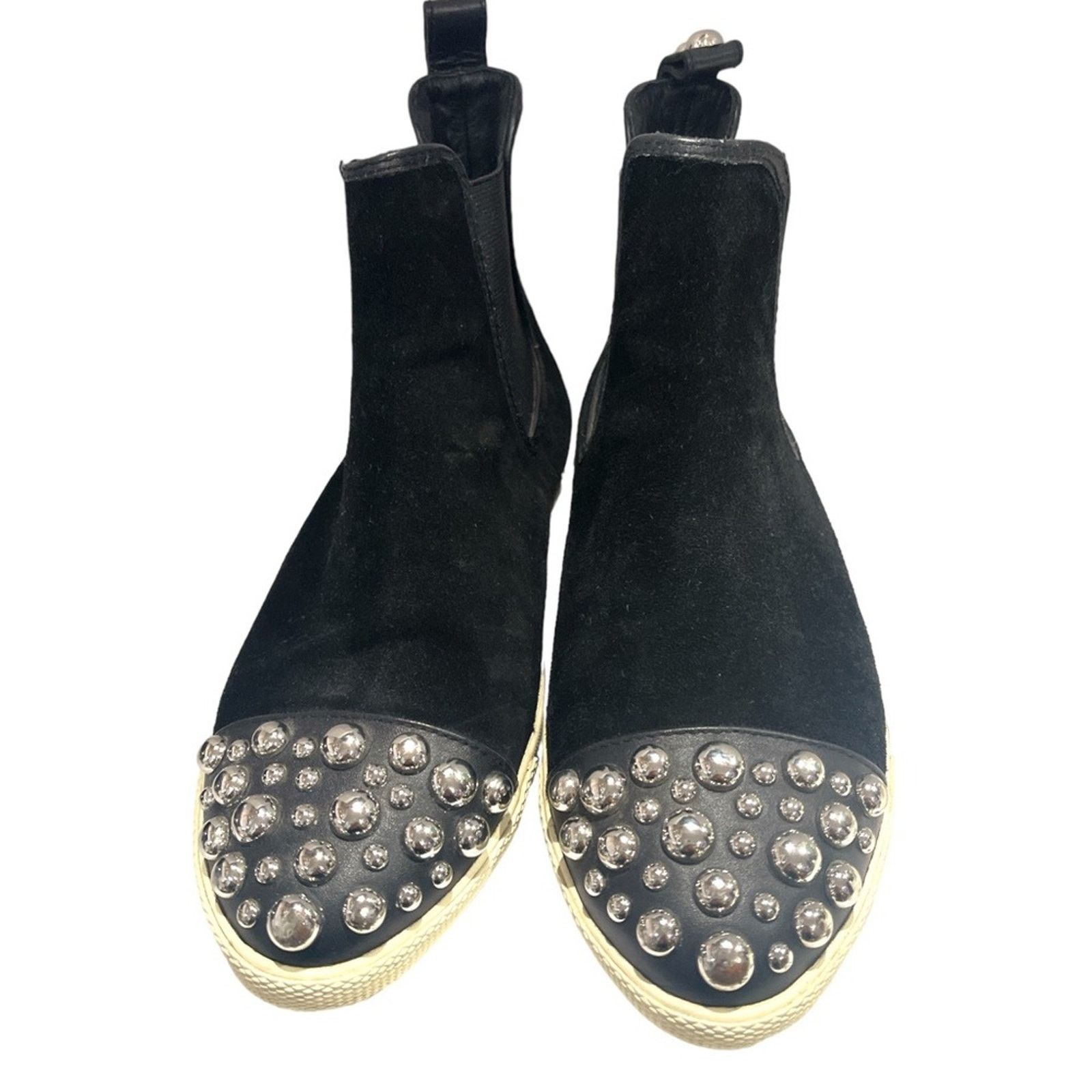 Marc Jacobs MARC JACOBS Men’s Studded Cap Black Suede High-Top Sneakers Size US 5.5 / EU 38 - 2 Thumbnail