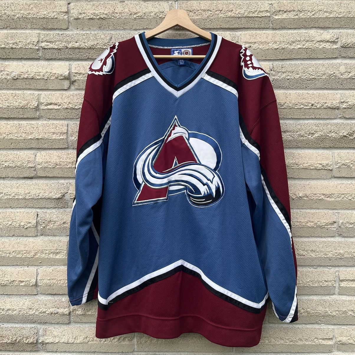 image of 90's Starter Colorado Avalanche Nhl Hockey Jersey in Blue, Men's (Size 2XL)