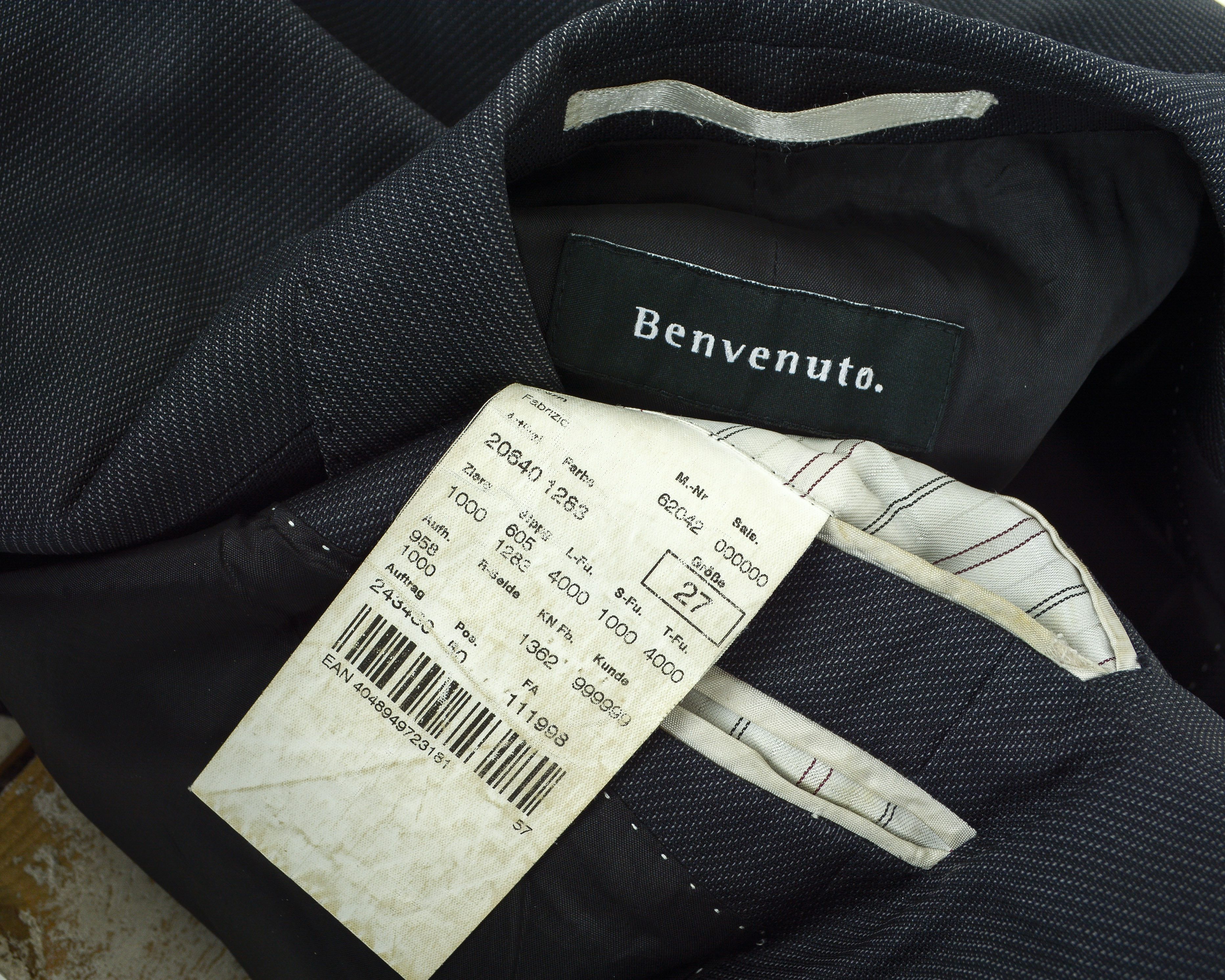 BENVENUTO. Super 120's Wool UK 44 US Suit Jacket EU 54 Sport Coat L Size 44R - 6 Thumbnail