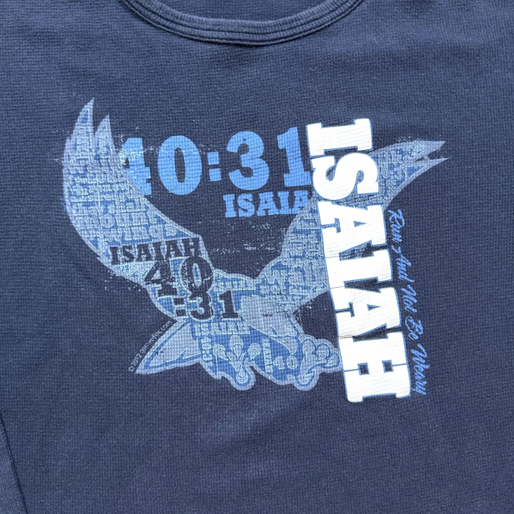 Vintage Y2K Jesus Christian Bible Isaiah 40:31 Eagle Thermal Shirt XL Blue Tee Size US XL / EU 56 / 4 - 4 Thumbnail