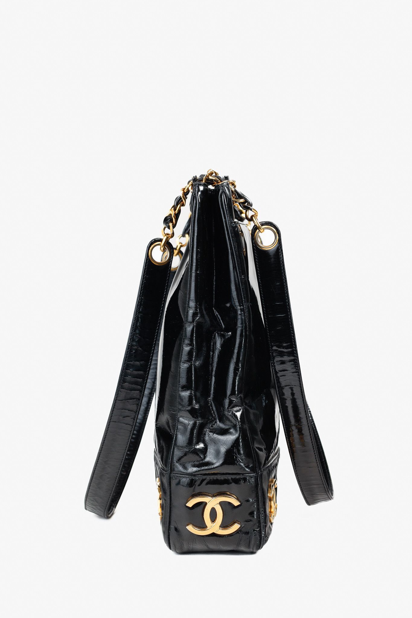 Chanel Chanel Vintage Black Patent Gold Plated CCs Shoulder bag Size ONE SIZE - 3 Thumbnail