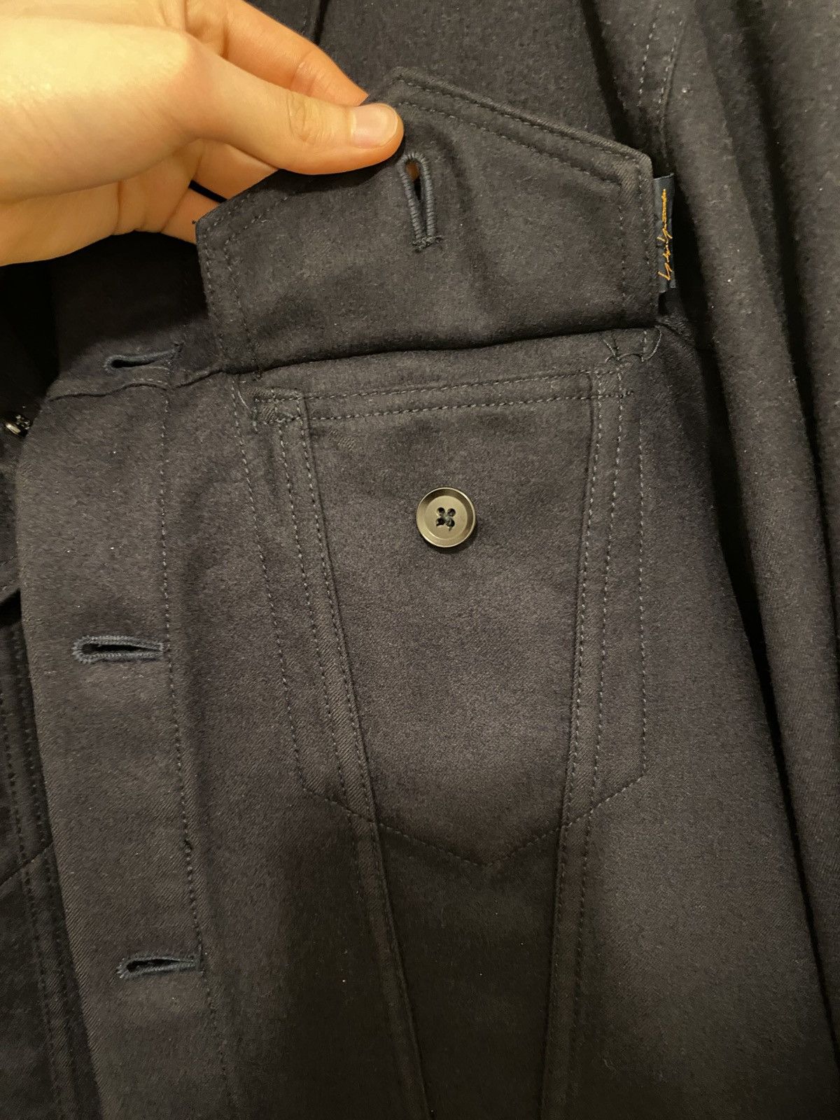 Yohji Yamamoto 01aw navy wool trucker yohji tab jacket Size US M / EU 48-50 / 2 - 10 Thumbnail