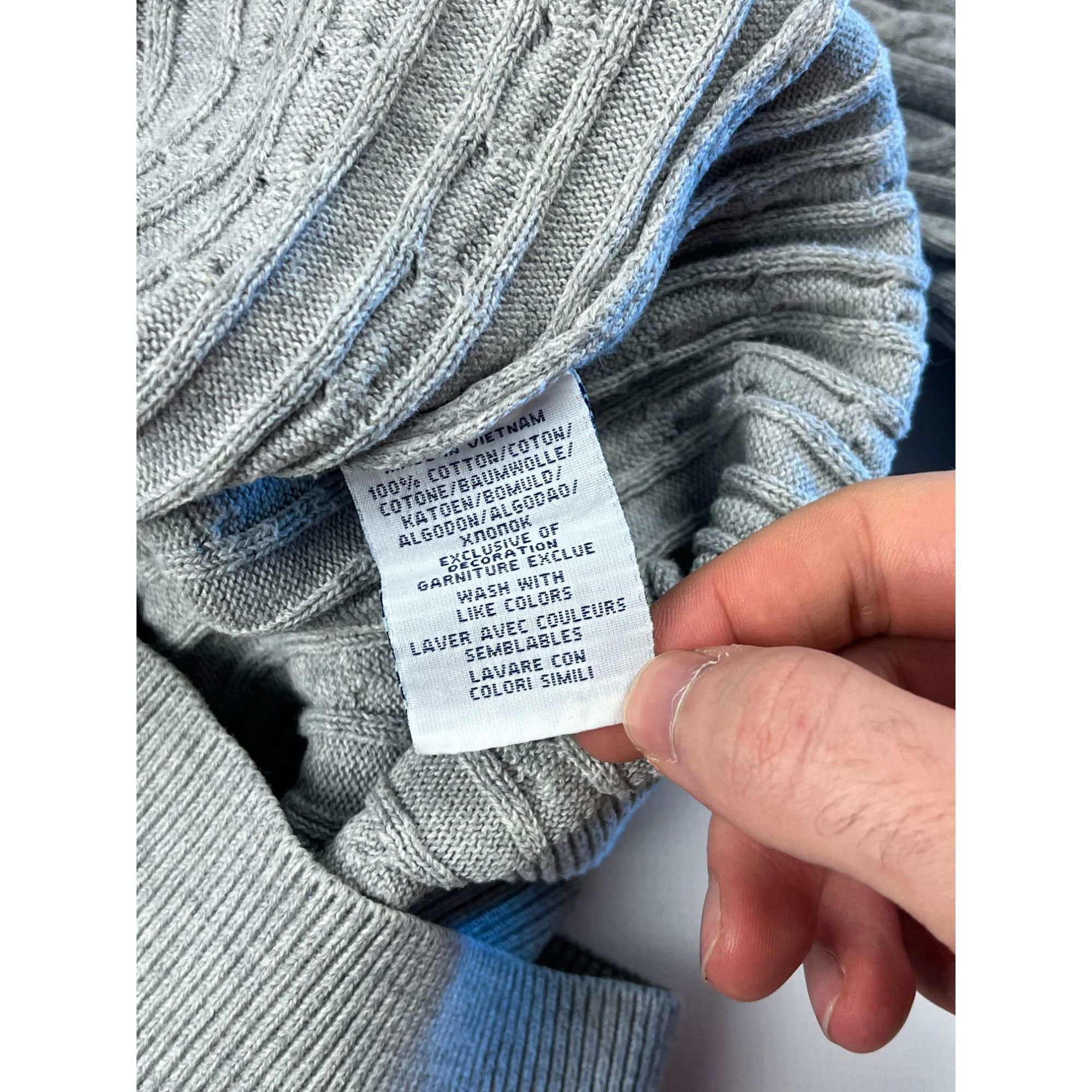 Polo Ralph Lauren × Ralph Lauren × Vintage Polo Ralph Lauren Gray Cable Knit V-Neck Sweater Size M / US 6-8 / IT 42-44 - 5 Thumbnail