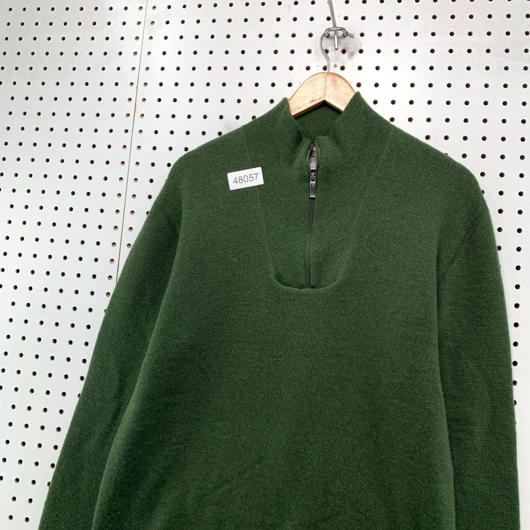 Layer 8 Woolpower Ullfrotte Sweater Mens M Green 1/4 Zip 400 Wool Mid Layer Sweden Size US M / EU 48-50 / 2 - 6 Thumbnail