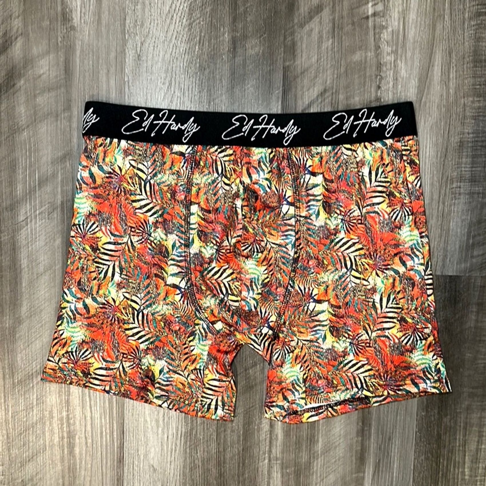 Ed Hardy Ed Hardy Tropical Performance Boxer Brief L Men Orange Underwear Regular Boxer Brief Large Size 42R - 2 Thumbnail