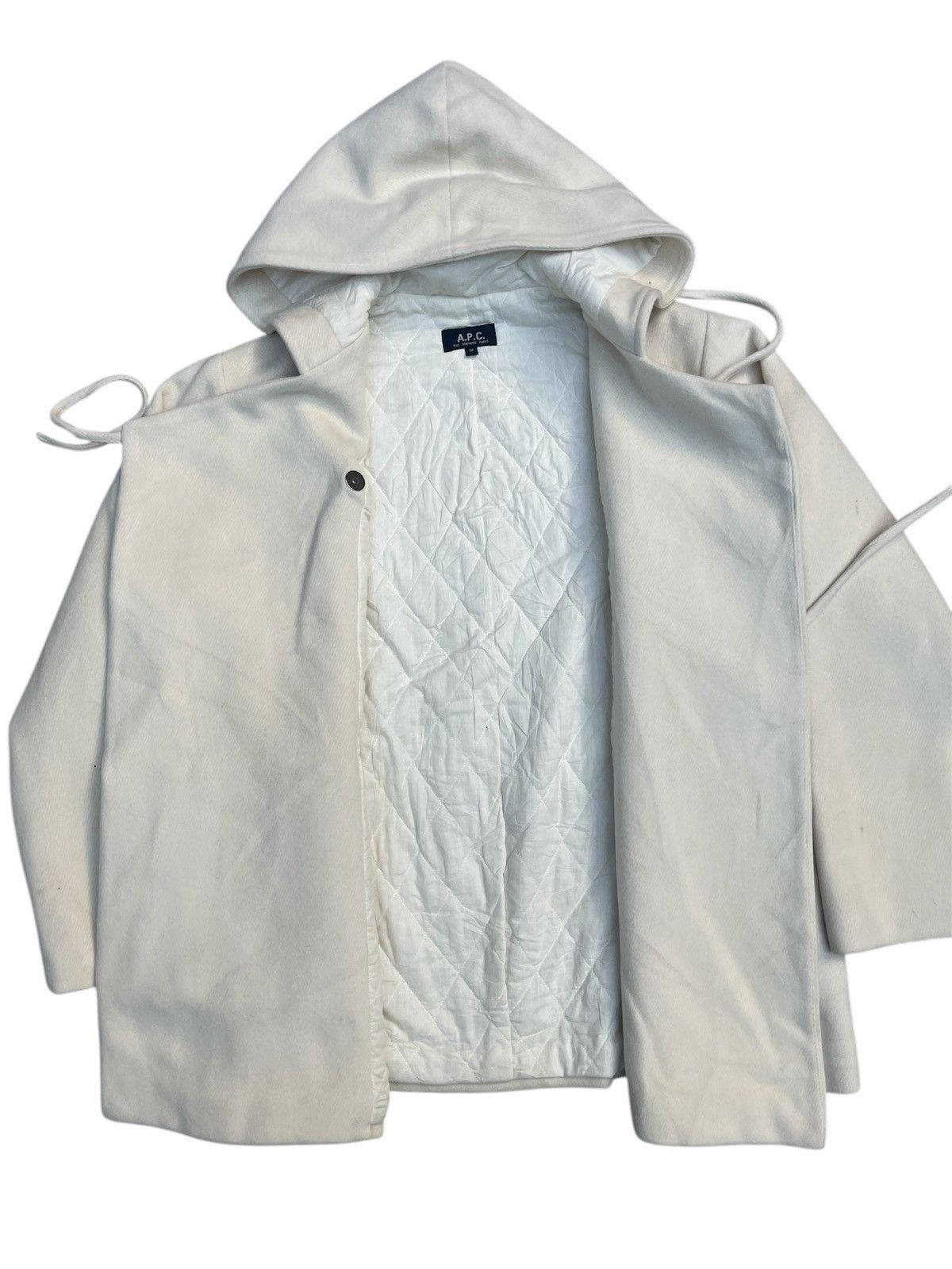 A.P.C. A.P.C. Off-White Hooded Jacket - Minimalist Quilted Lining Size US M / EU 48-50 / 2 - 4 Thumbnail