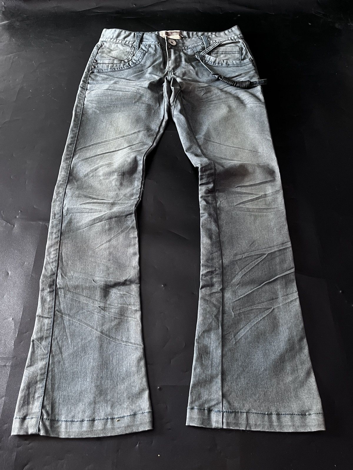 Japanese Brand Flared Samuel and Kevin green feded jeans Size US 30 / EU 46 - 3 Thumbnail