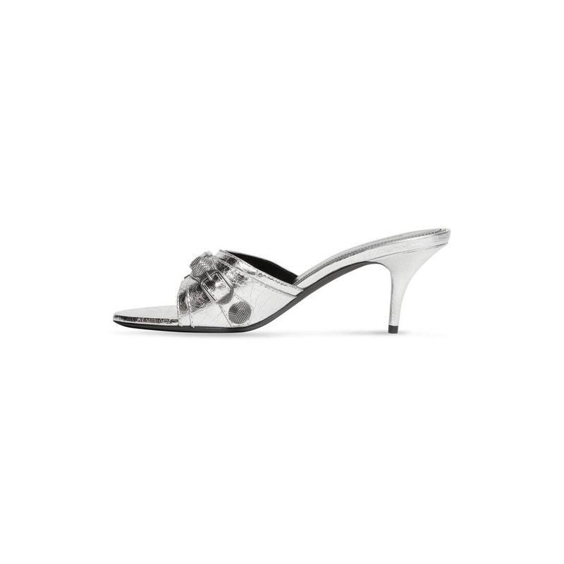Balenciaga o1bcso1str0226 Cagole 70mm Sandals In Silver Size US 8.5 / IT 38.5 - 4 Thumbnail