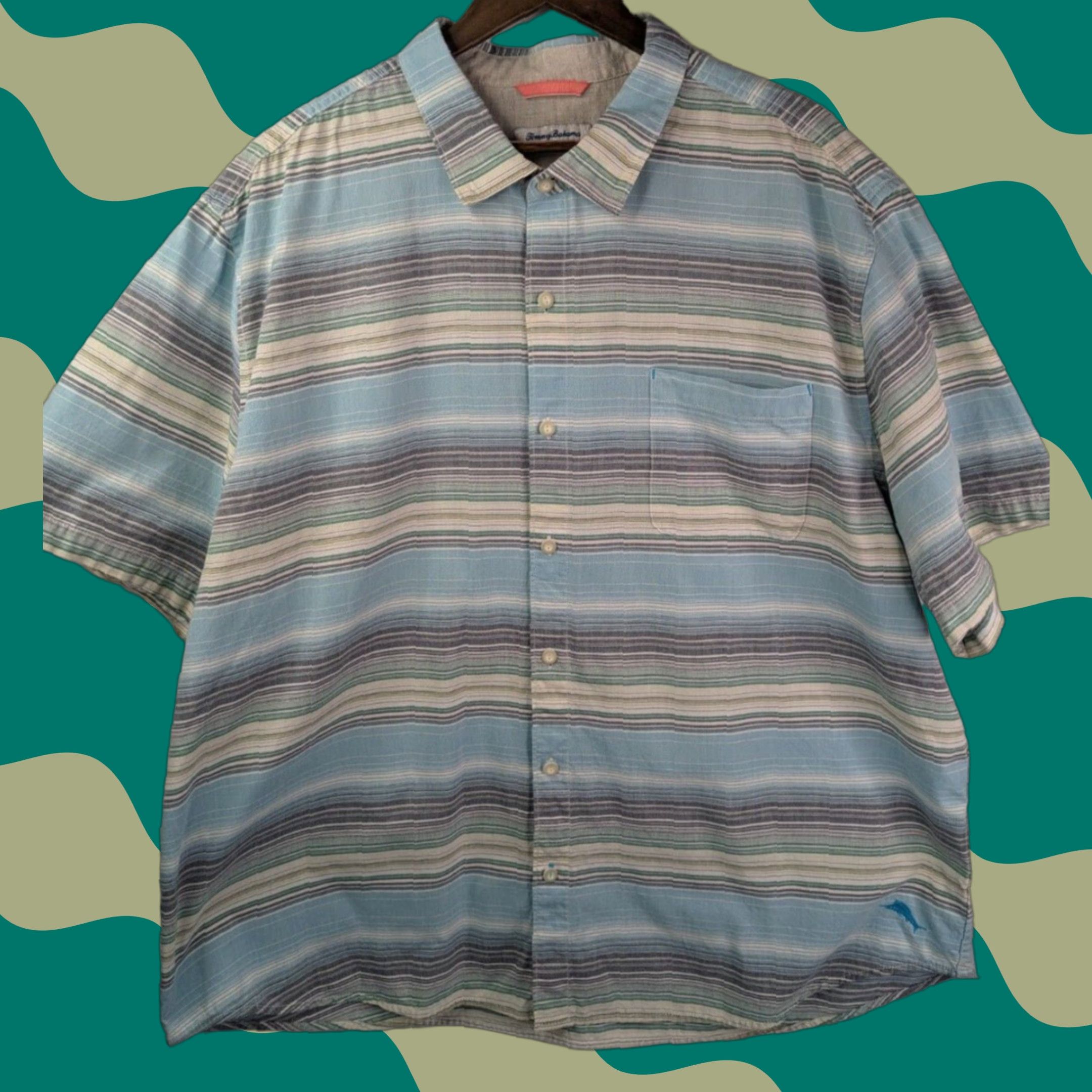 Tommy Bahama Tommy Bahama Shirt Mens 3XL Button Up Short Sleeve Striped Multicolor Summer Size US XXL / EU 58 / 5 - 1 Thumbnail