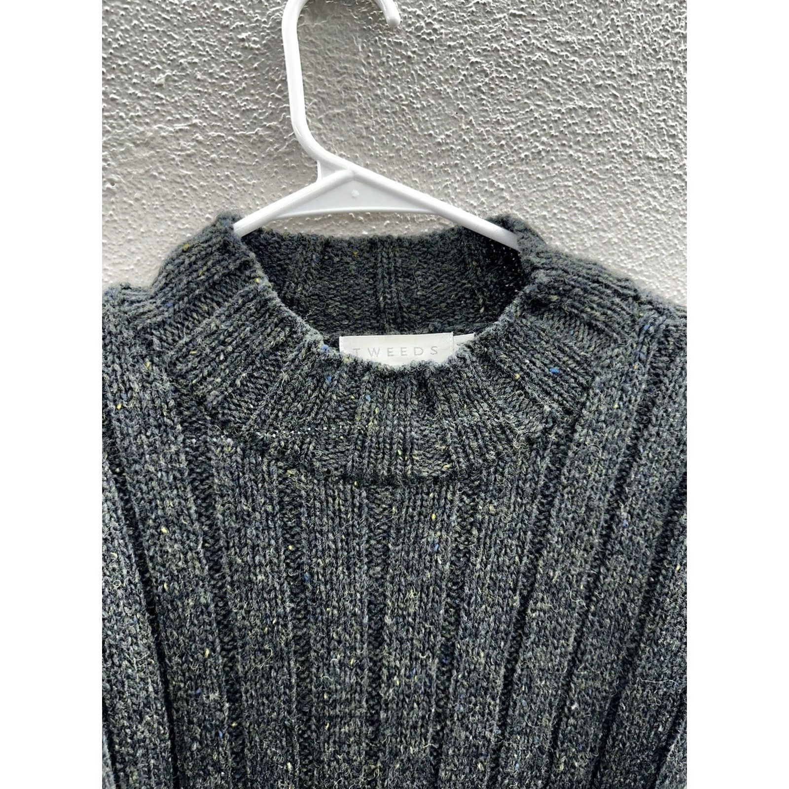 Vintage Tweeds Sweater Wool Mohair Blend Long Sleeve Mock Neck Green Women Medium Knit Style Pullover Casual Autumn Winter Womens Size M / US 6-8 / IT 42-44 - 2 Thumbnail