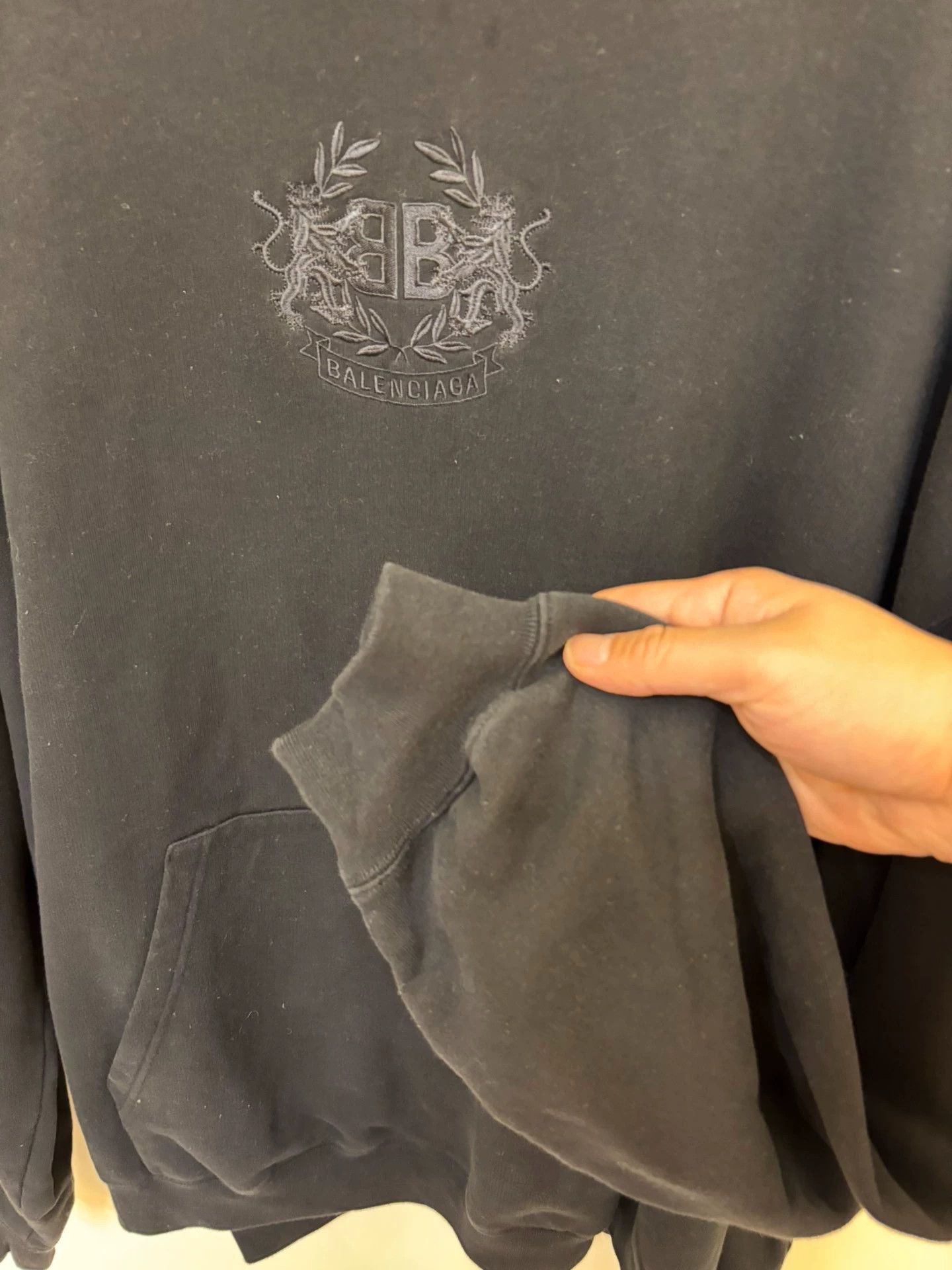Balenciaga Balenciaga Double Lion Embroidered Oversized Hoodie Size S Size US S / EU 44-46 / 1 - 5 Thumbnail