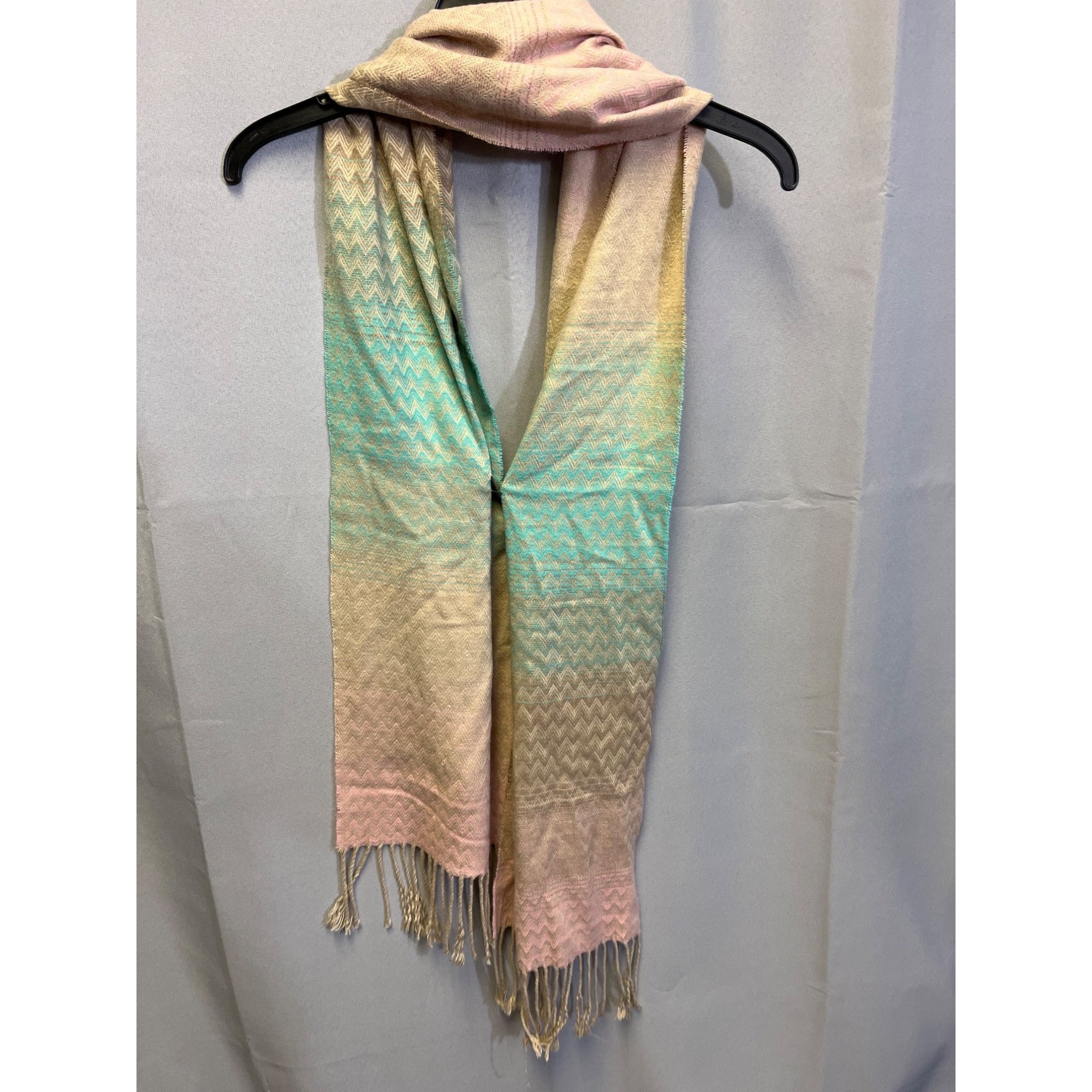 Other Gradient Chevron Scarf with Fringe 67in SKU 7044 Size ONE SIZE - 1 Thumbnail