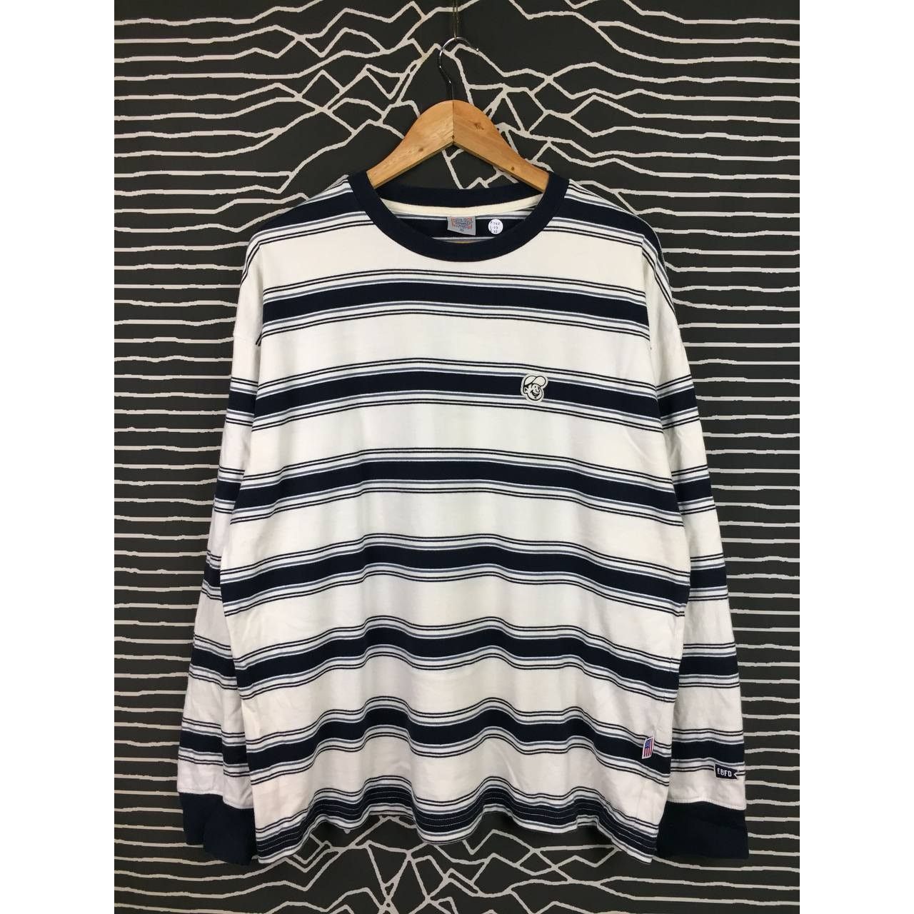 Ebbets Field Flannels × Vintage Vtg Authentic Ebbets Field Flannels Striped Longsleeve Tee Size US XL / EU 56 / 4 - 1 Thumbnail