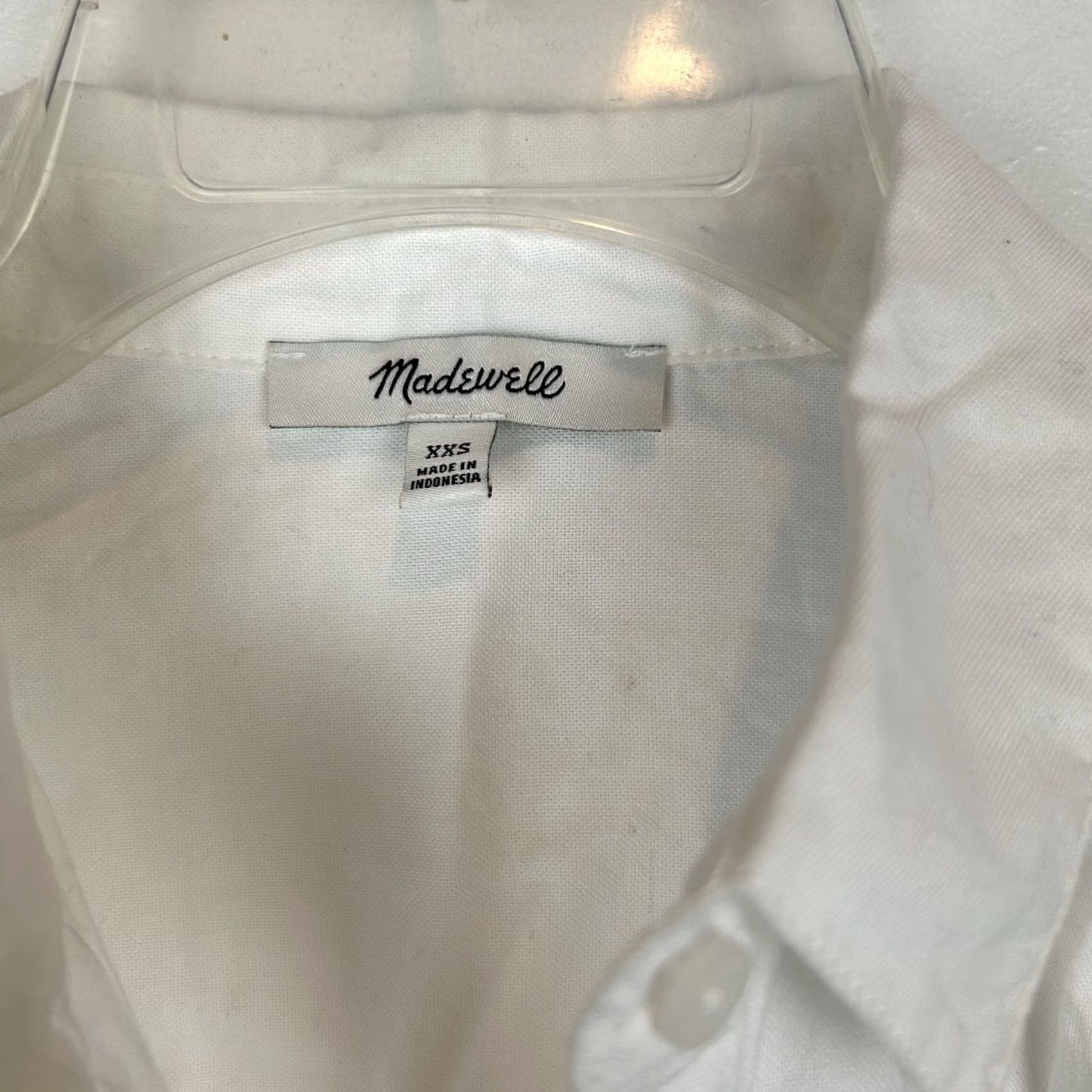 Madewell Madewell Top Womens XXS White Short Sleeve Button Up Oversized Casual Camp Size XXS / US 00 / IT 34 - 3 Thumbnail