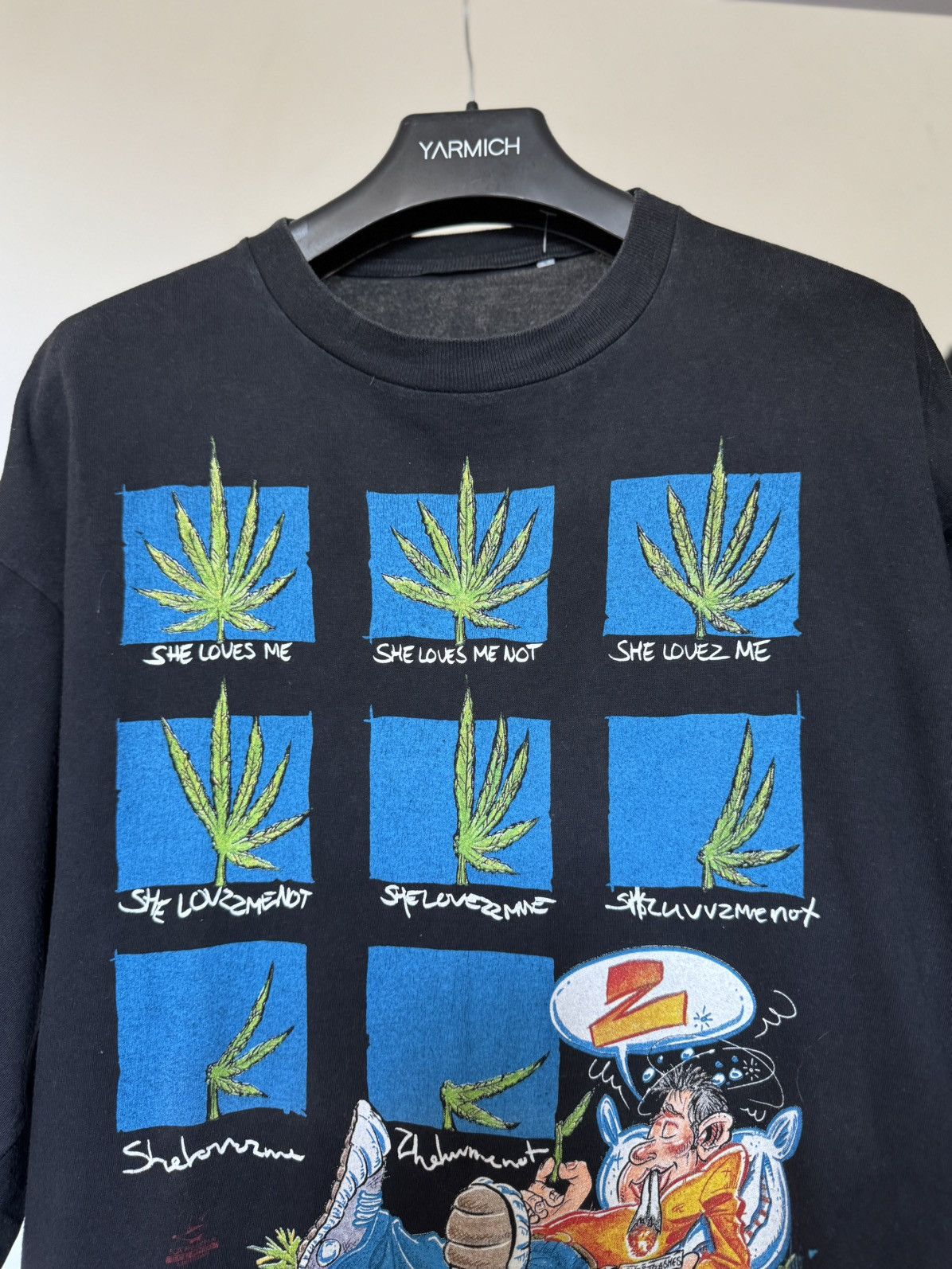 Vintage Vintage 90s Weed Lover Humor Printed Tee Single Stitched Size US XL / EU 56 / 4 - 3 Thumbnail