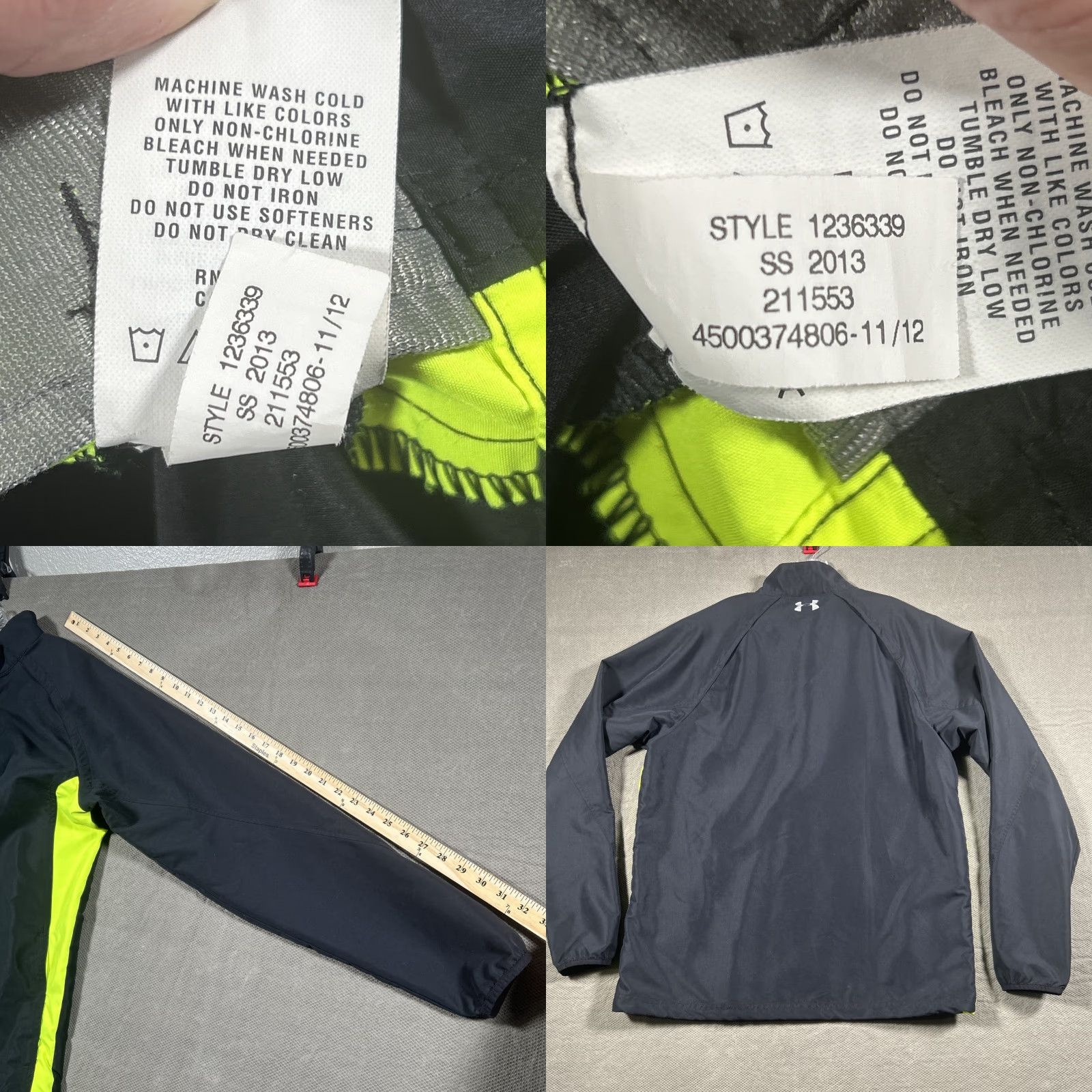 Under Armour Under Armour Jacket Mens L Reg Black All Season Gear 1/4 Zip Windbreaker Neon Size US L / EU 52-54 / 3 - 8 Thumbnail